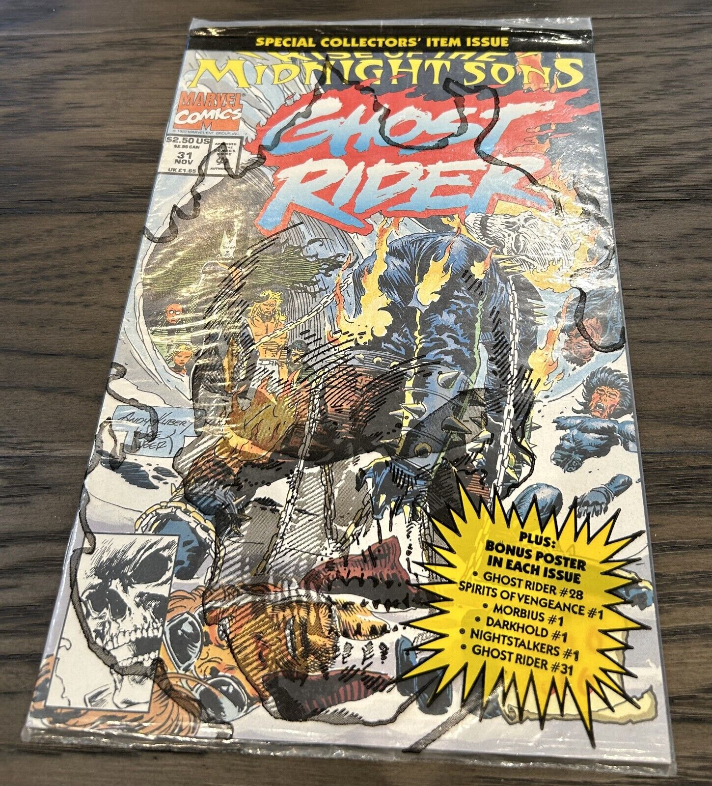1992 GHOST RIDER (vol2) #31 9.6 Bagged Sealed 1st Full app MIDNIGHT SONS Book