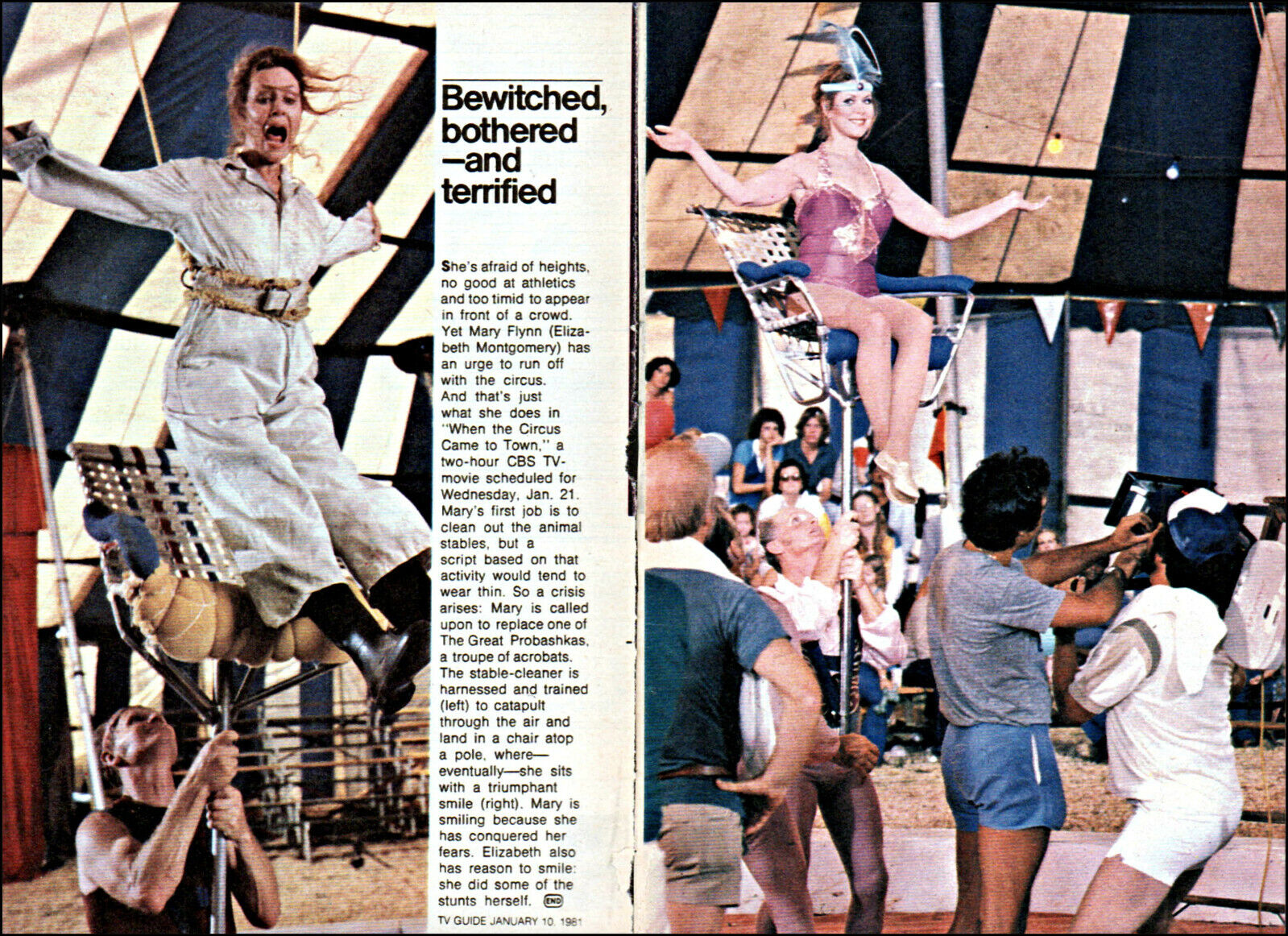 1981 Elizabeth Montgomery Tv Article~When the Circus Comes to Town~tv movie  TV1
