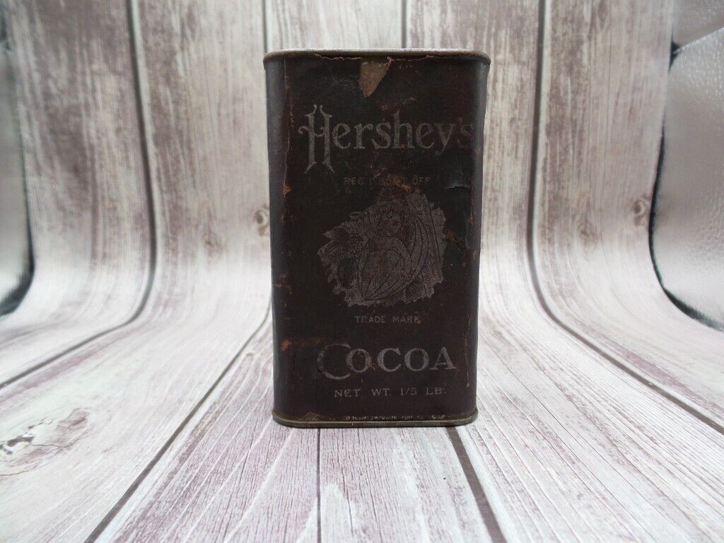 Vintage Hershey\'s Cocoa 1/5 lb. tin (1894-1915 very rare)