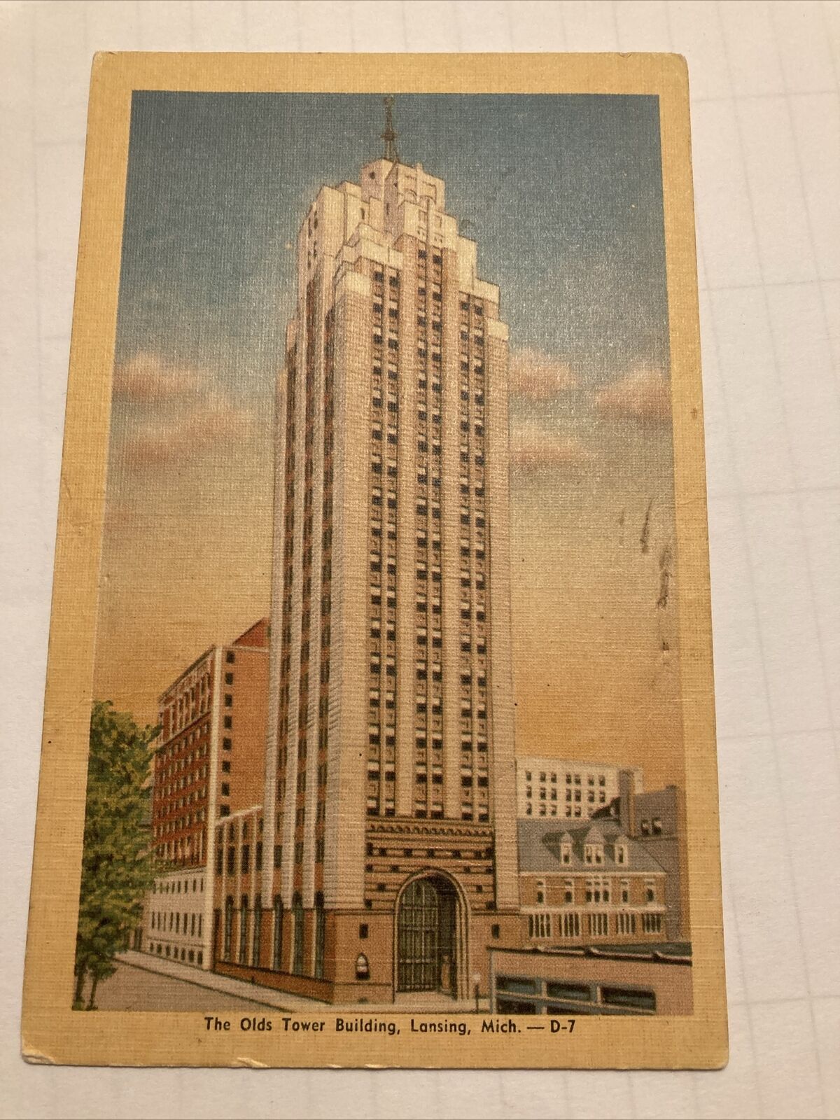 The Olds Tower Building, Lansing, Michigan - Postcard