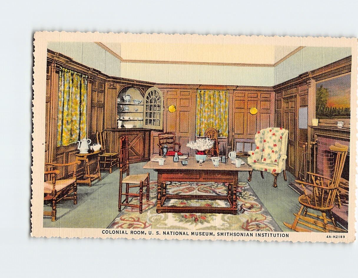 Postcard Colonial Room US National Museum Smithsonian Institution Washington DC