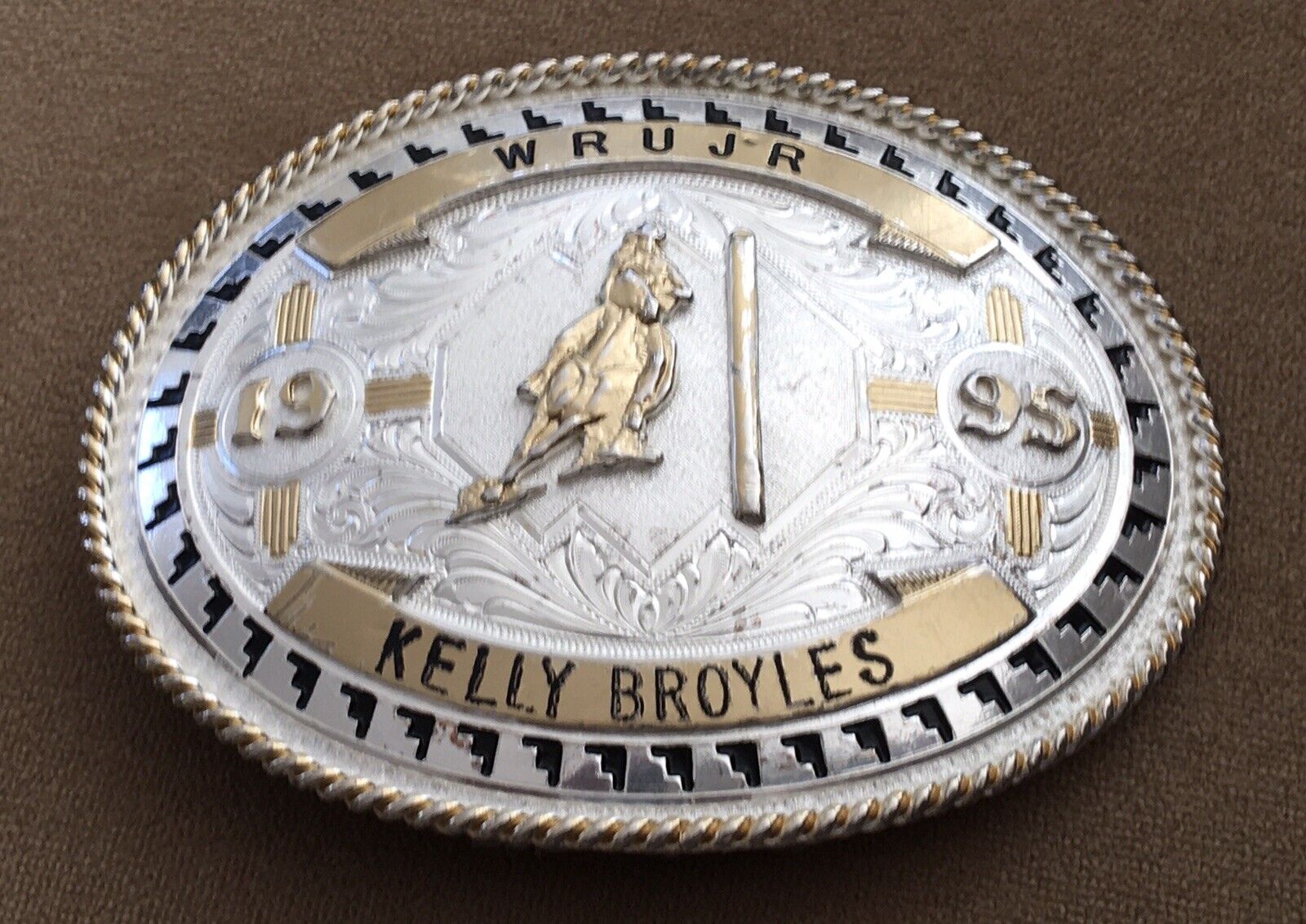 Premium Vintage Montana SS Numbered 1995 WRUJR Rodeo Poles Trophy Belt Buckle