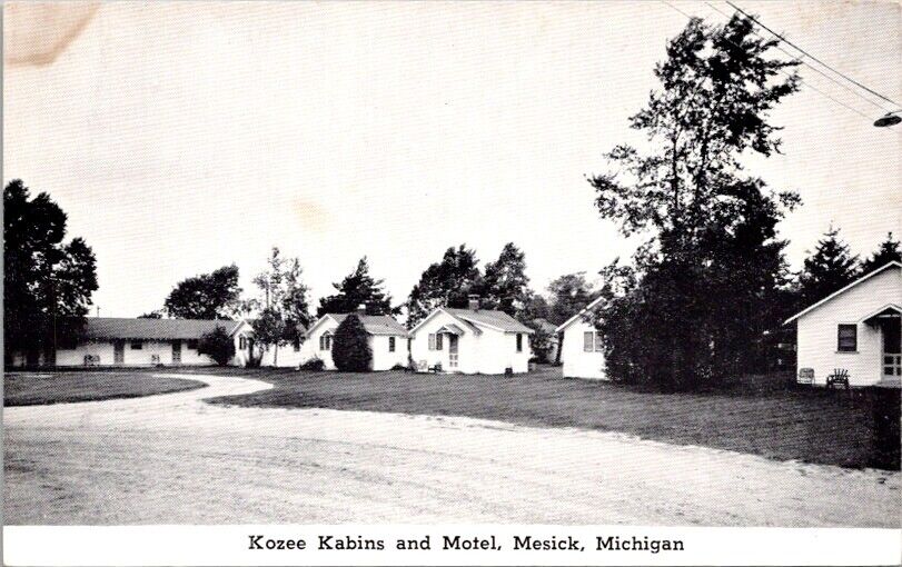 Vintage Postcard Kozee Kabins & Motel  Mesick Michigan MI                   4171