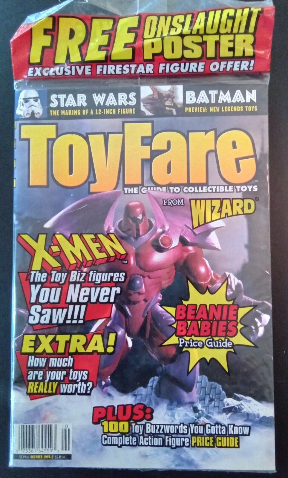 ToyFare Magazine 2 Onslaught Cover  Oct 1997 Still Sealed with Onslaught Poster
