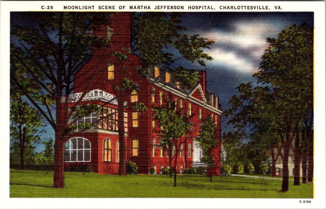 Charlottesville, VA Virginia  MARTHA WASHINGTON HOSPITAL Cloudy Night  Postcard