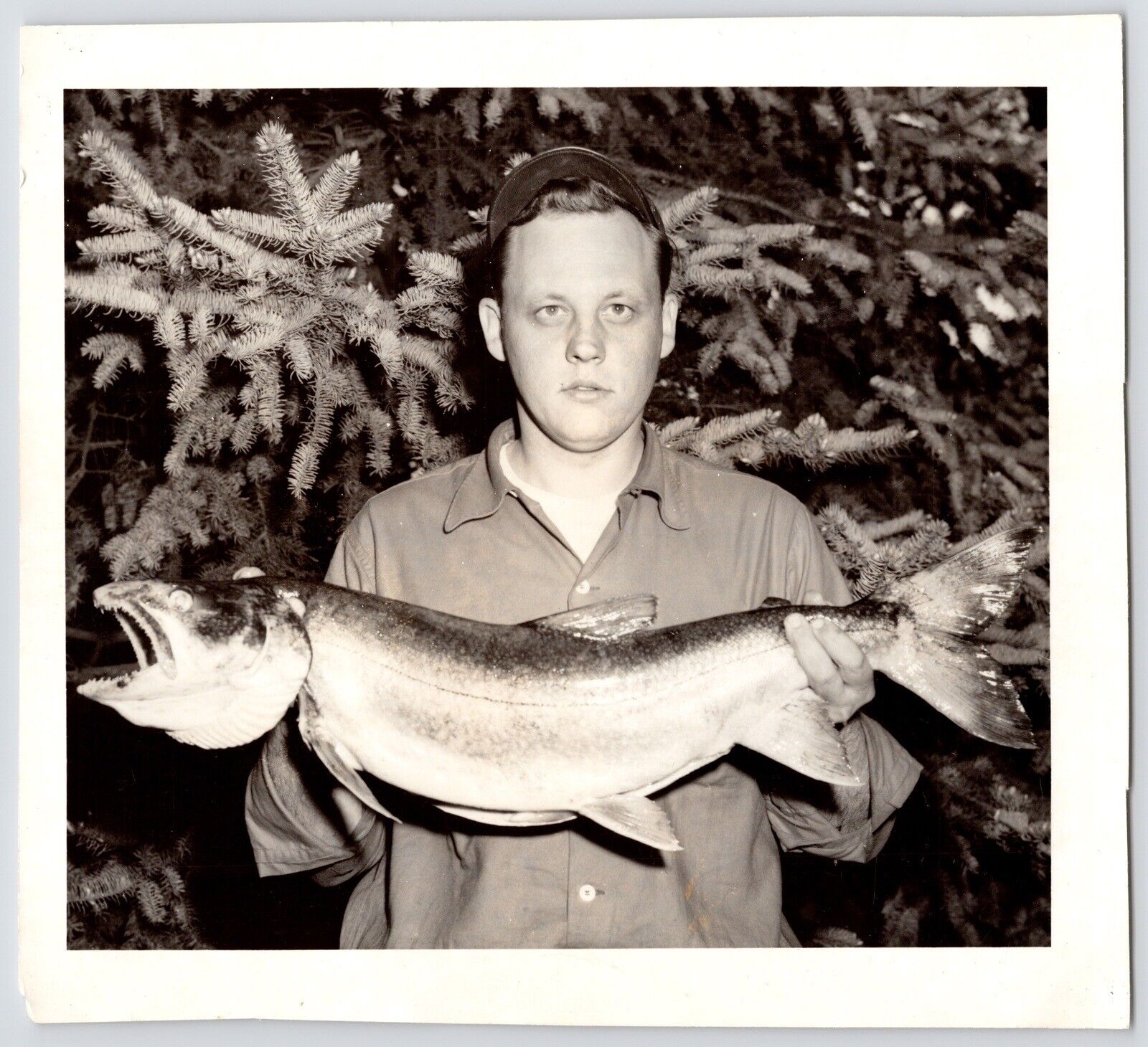 c1950s Big Catch~Salmon Fishing~Fisherman~Original VTG B&W Photograph