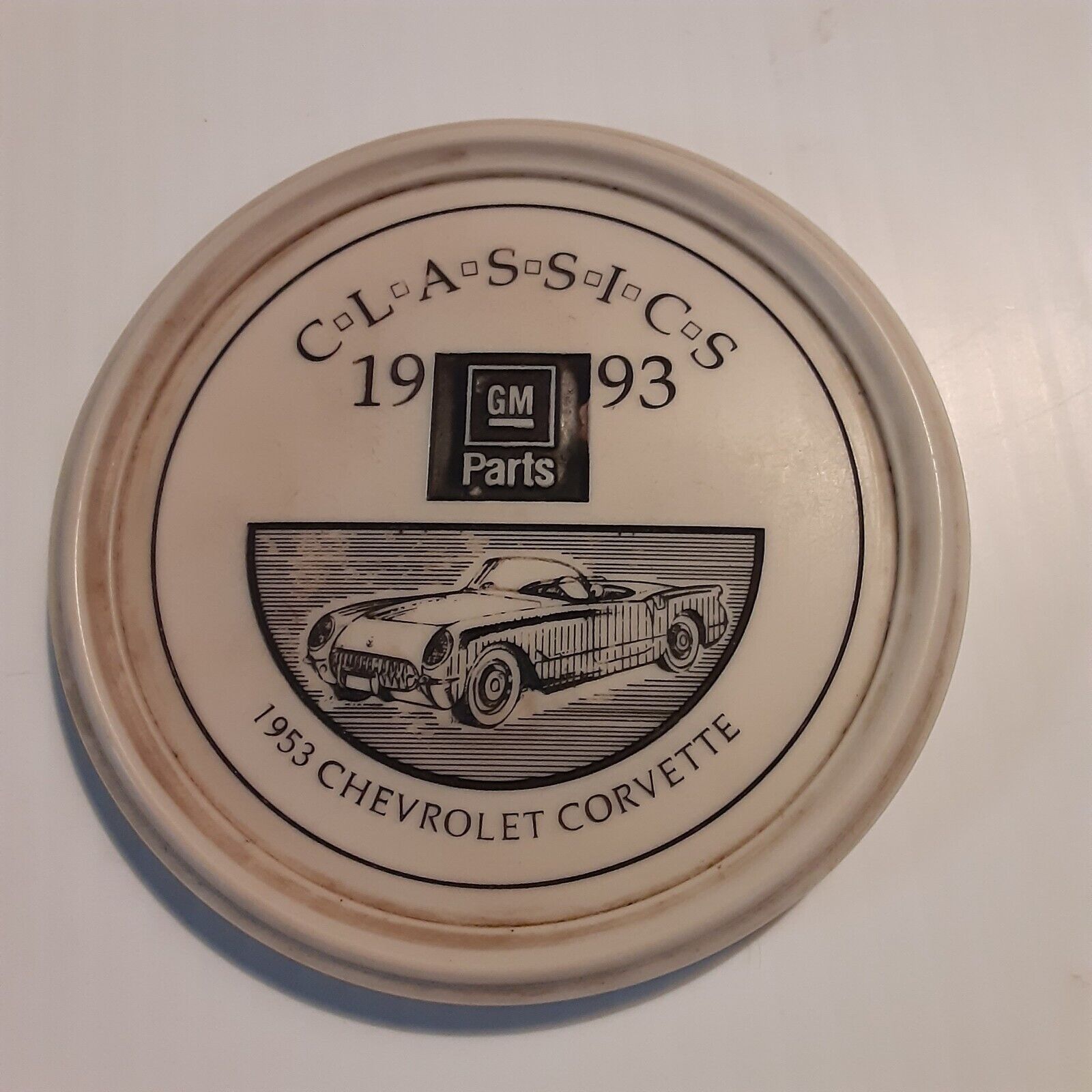 1953 1993 Chevrolet Corvette GM Parts Dealer Rare Collectible Drink Coaster