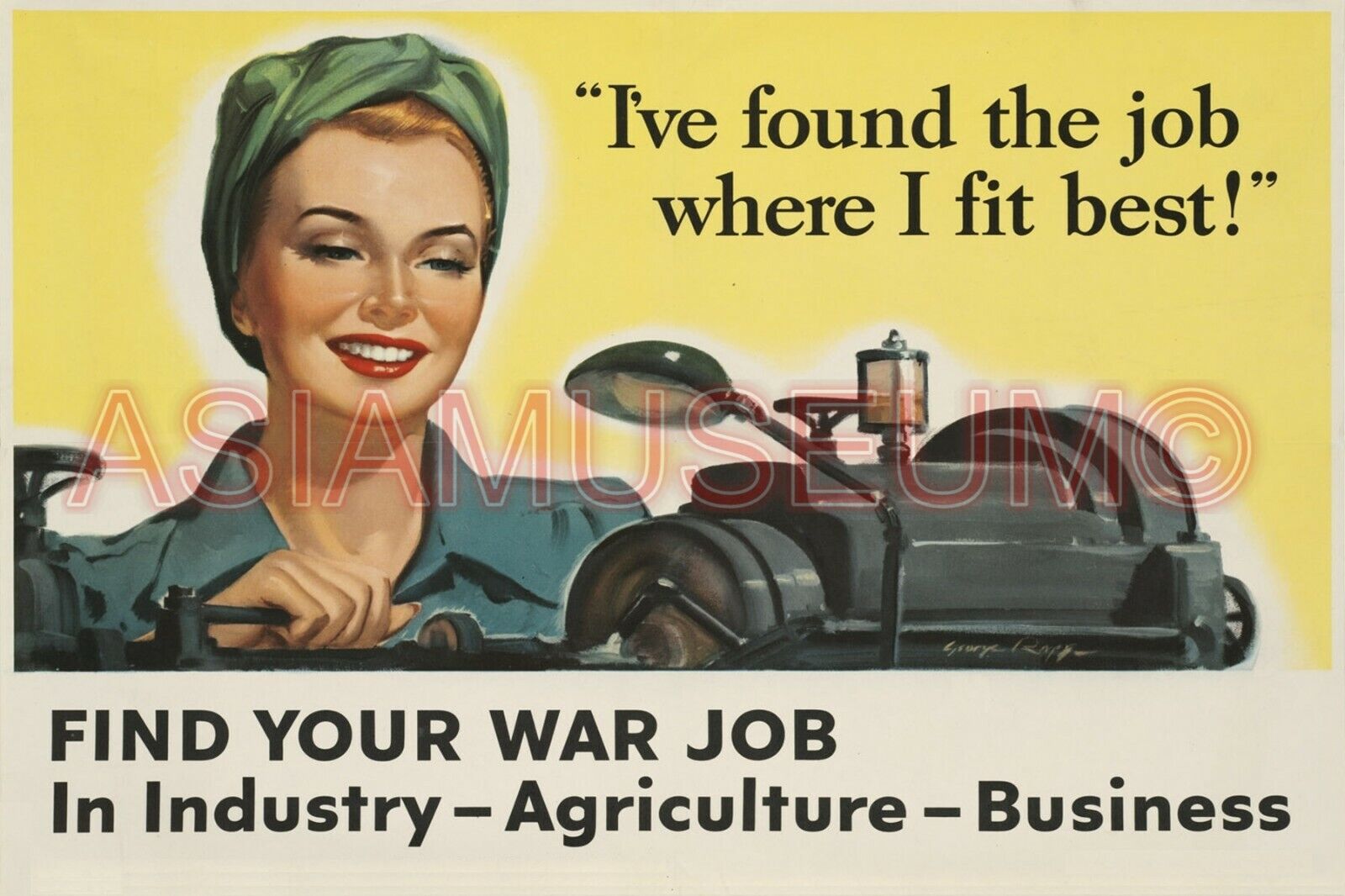 1943 WW2 WOMEN WAR JOB AGRICULTURE BUSINESS INDUSTRY PIN UP PROPAGANDA Postcard