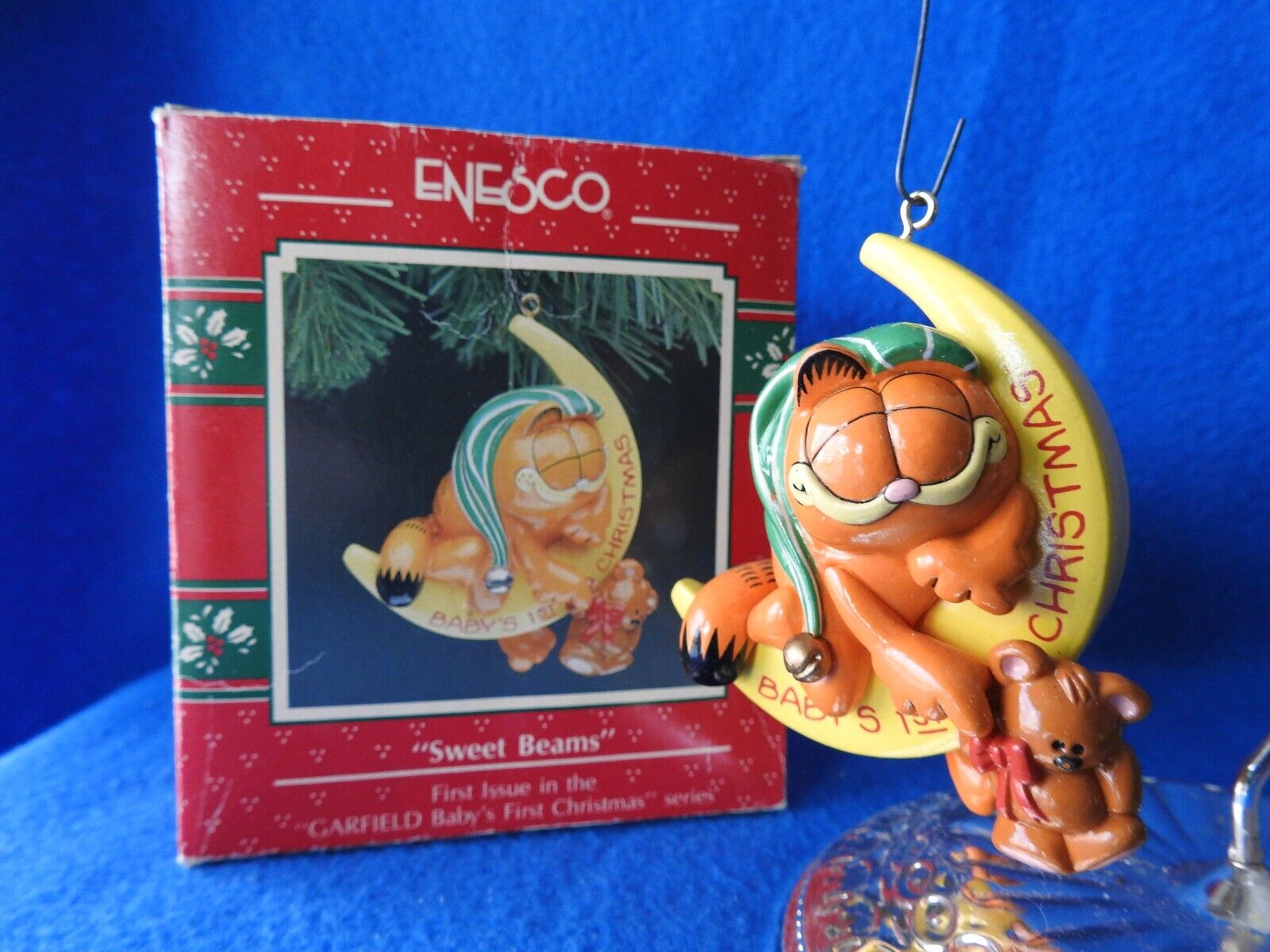 Enesco Ornament 1991 1992 Garfield Sweet Beams First Baby\'s First Christmas Seri