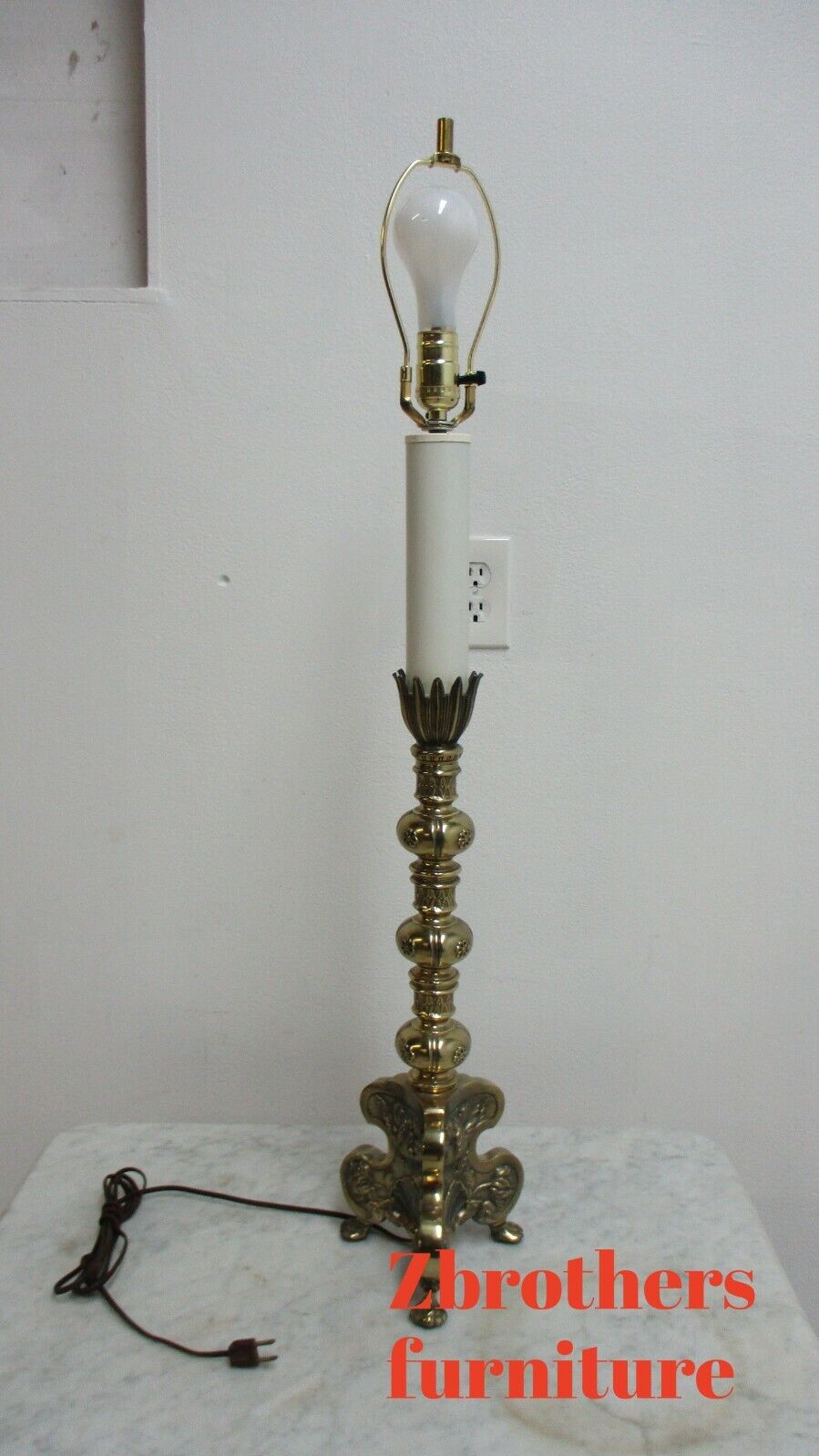 Vintage French Italian Hollywood Regency Decorator Candle Lamp Lighting A