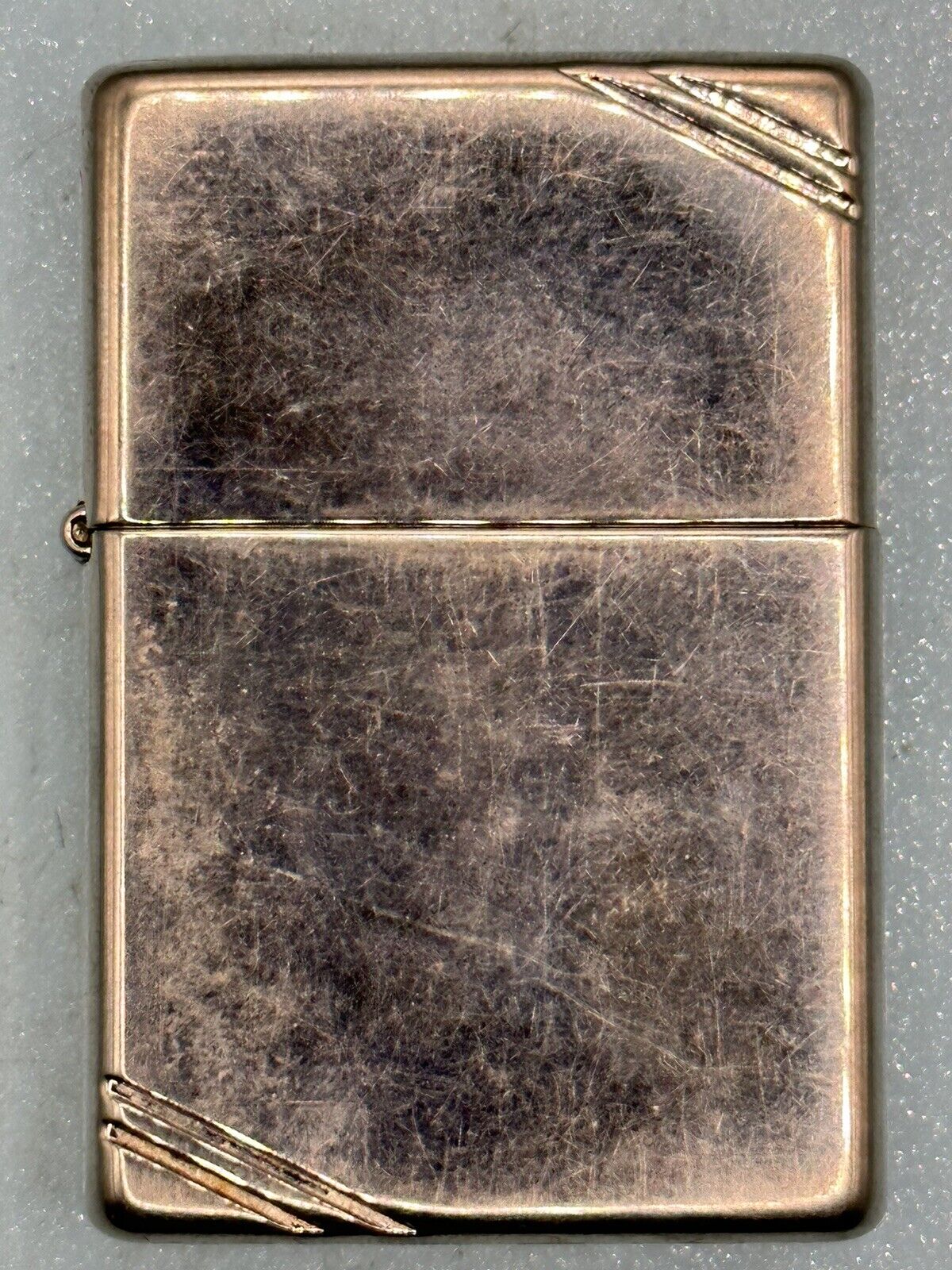 Vintage 1998 Silver Plate With Slashes Zippo Lighter