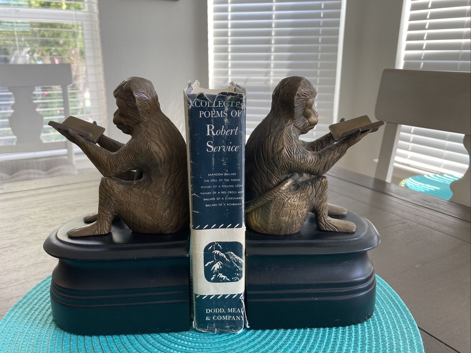 Vintage Castilian Imports Brass Monkey Bookends - Made in India