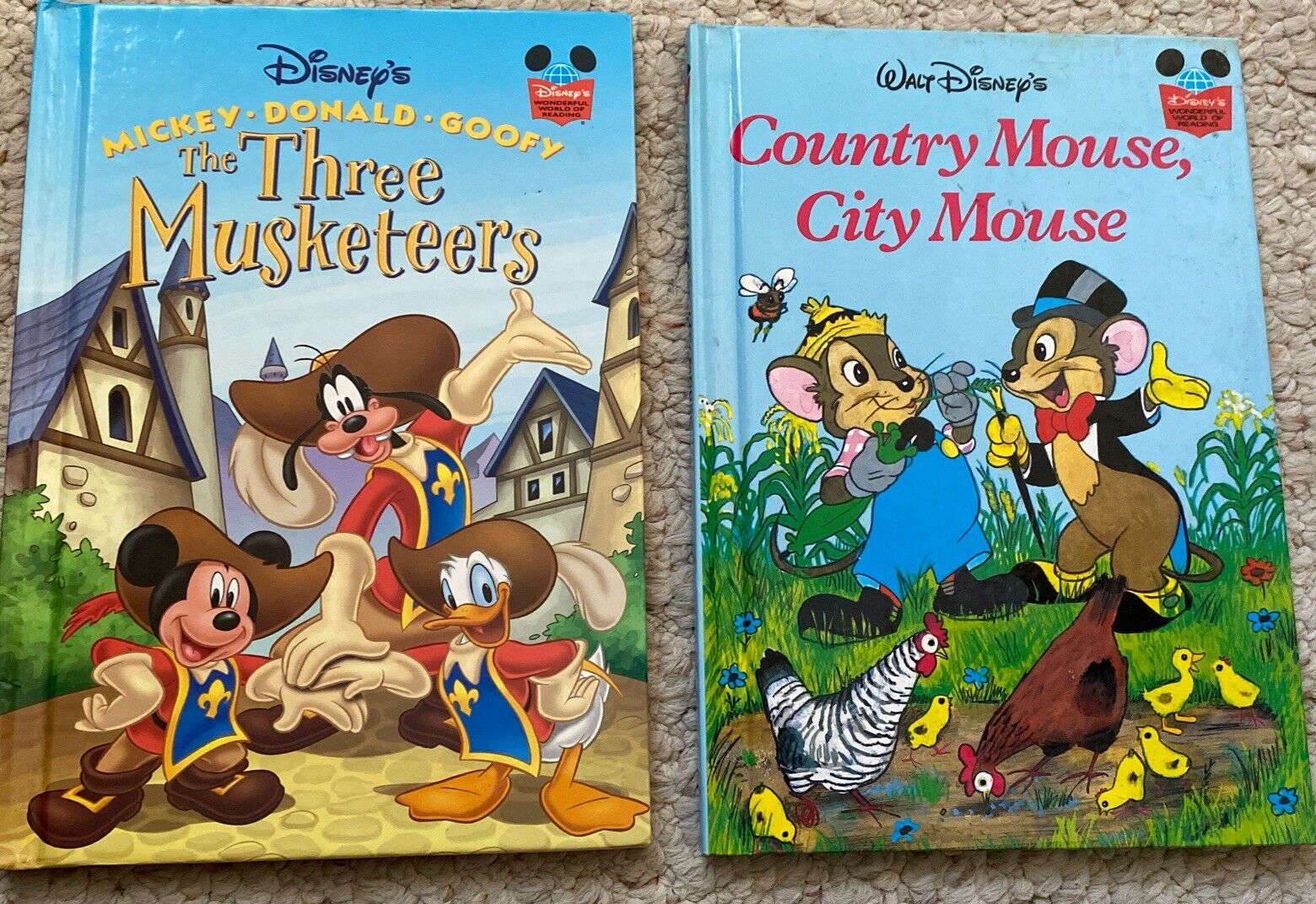 Country Mouse,City Mouse 1978 Walt Disney Book Club Edition + 3 Musketeers Bonus