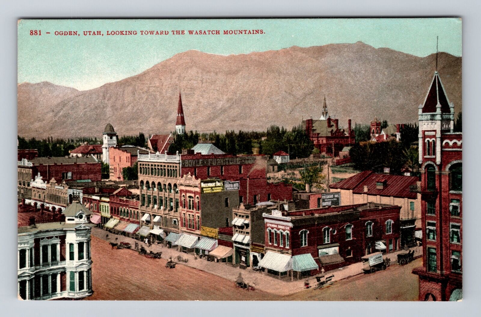 Ogden UT-Utah, Aerial Looking Toward The Wasatch Mountains, Vintage Postcard