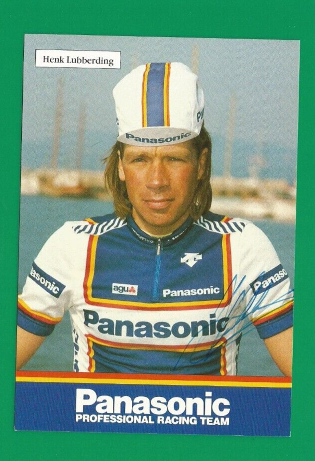 1987 HENK LUBBERDING Team PANASONIC CYCLING Cycling Card Signed