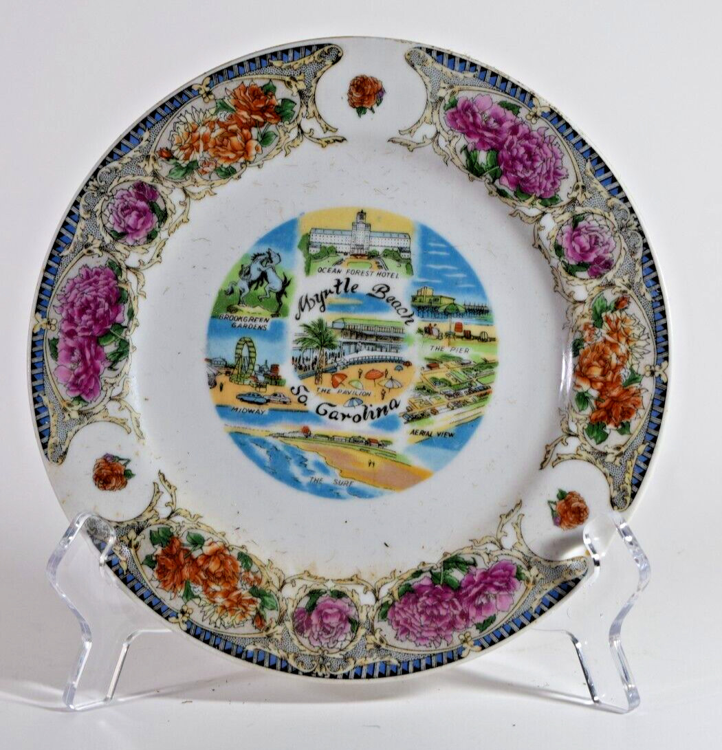 Vintage 1950s  Myrtle Beach South Carolina Souvenir Plate