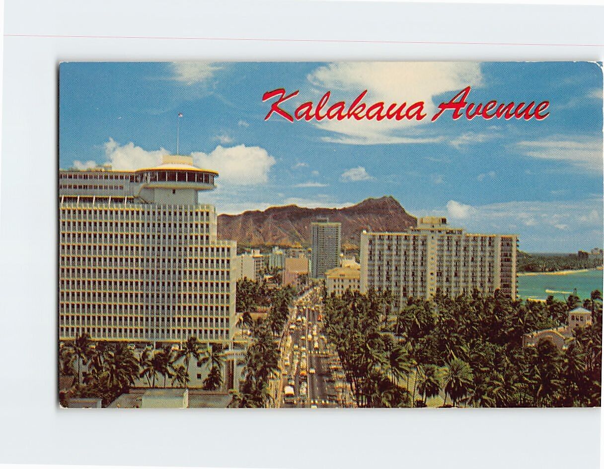 Postcard Kalakaua Avenue Waikiki Hawaii USA