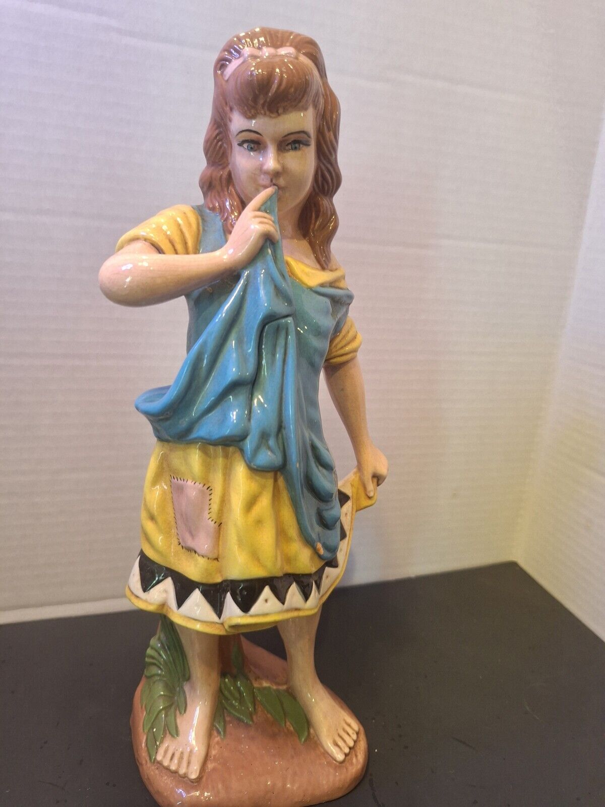 Vintage Atlantic Mold #674 Hand Painted And Signed Peasant Gypsy Girl