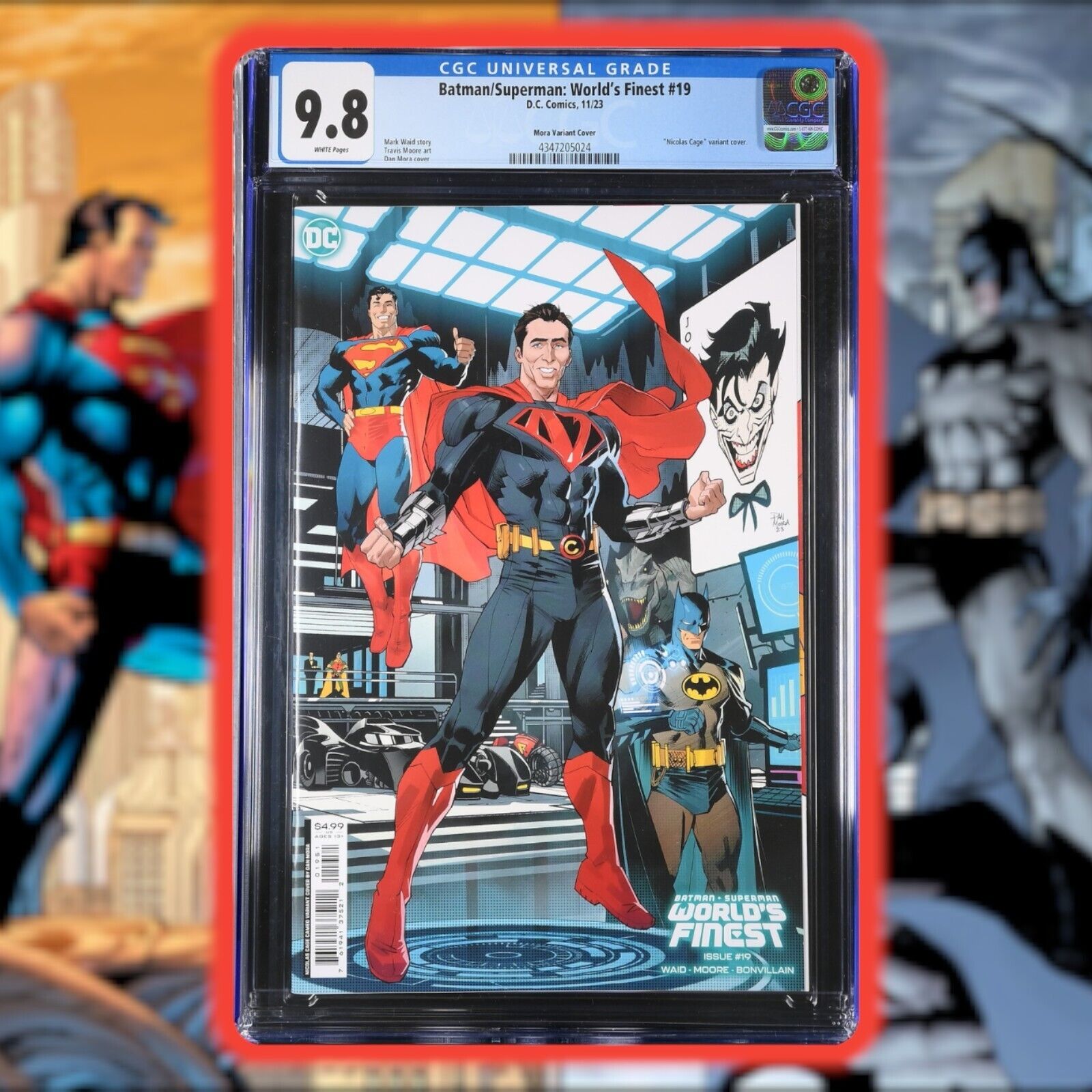 BATMAN SUPERMAN WORLDS FINEST #19 ~ NICOLAS CAGE COVER CGC 9.8 DC COMICS GCB500