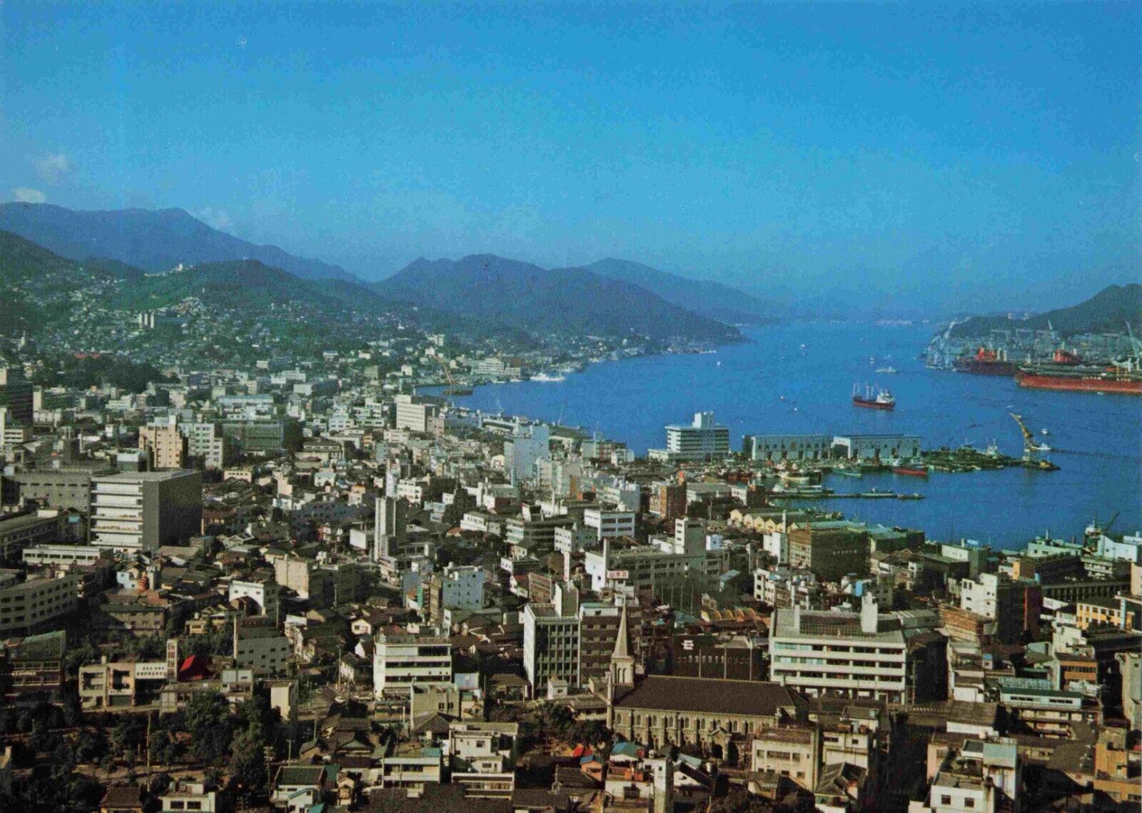 Nagasaki Japanese Postcard View of Nagasaki City - Vtg #30
