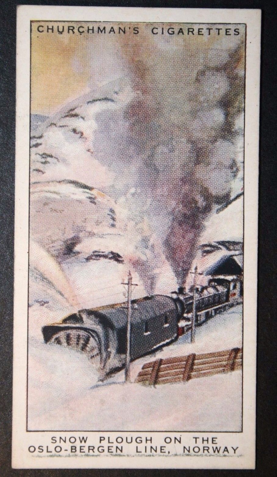 Norwegian Railways Snow Plough   Vintage 1930's Card  PC25