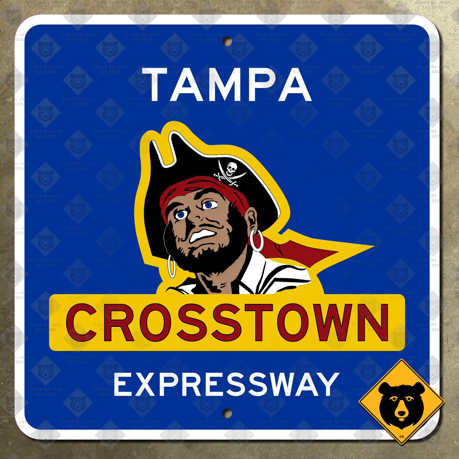 Florida Tampa Crosstown Expressway pirate Gaspar highway marker road sign 12x12