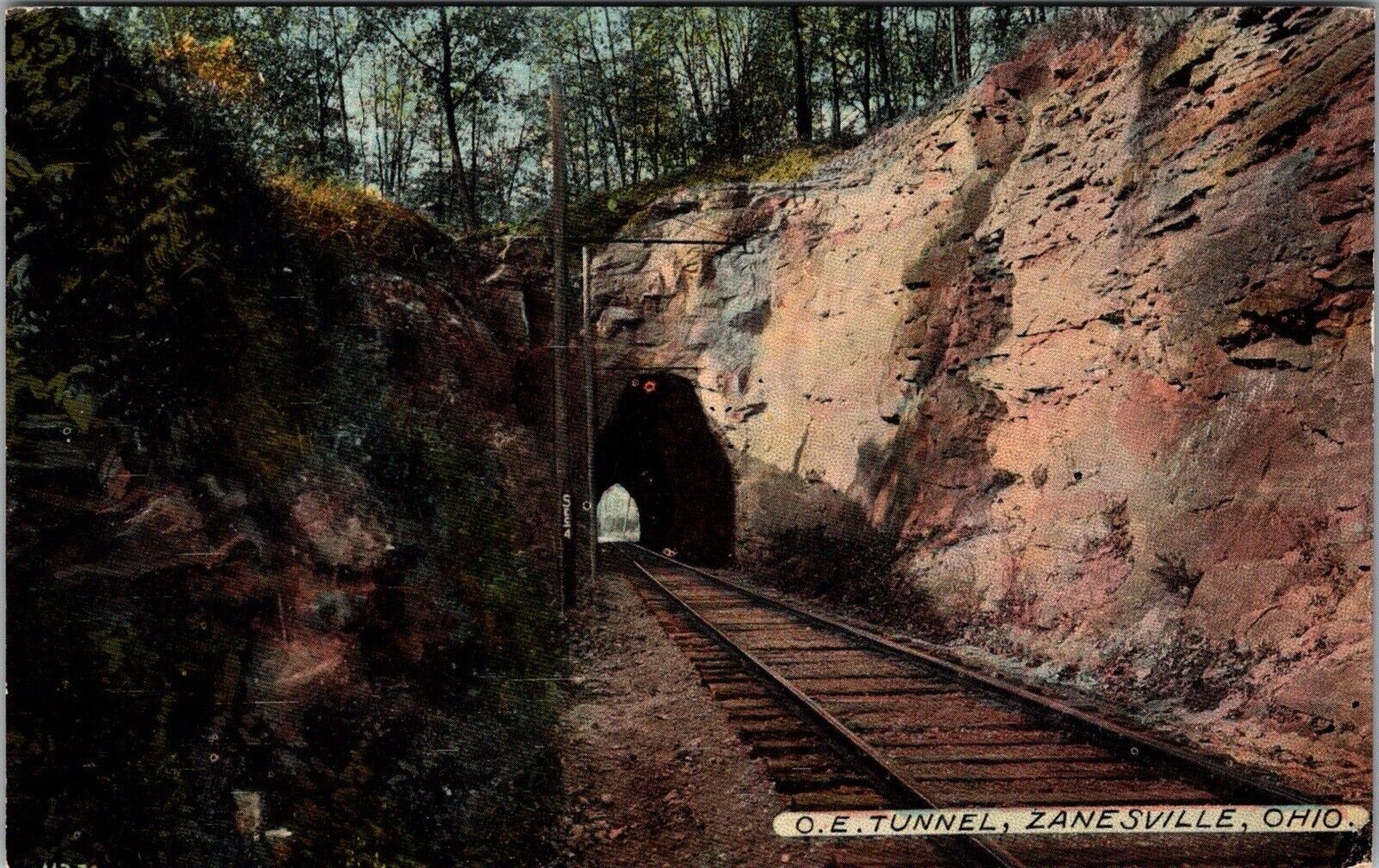 Tunnel, Zanesville, Ohio Vintage Postcard Railroad Railway JB5