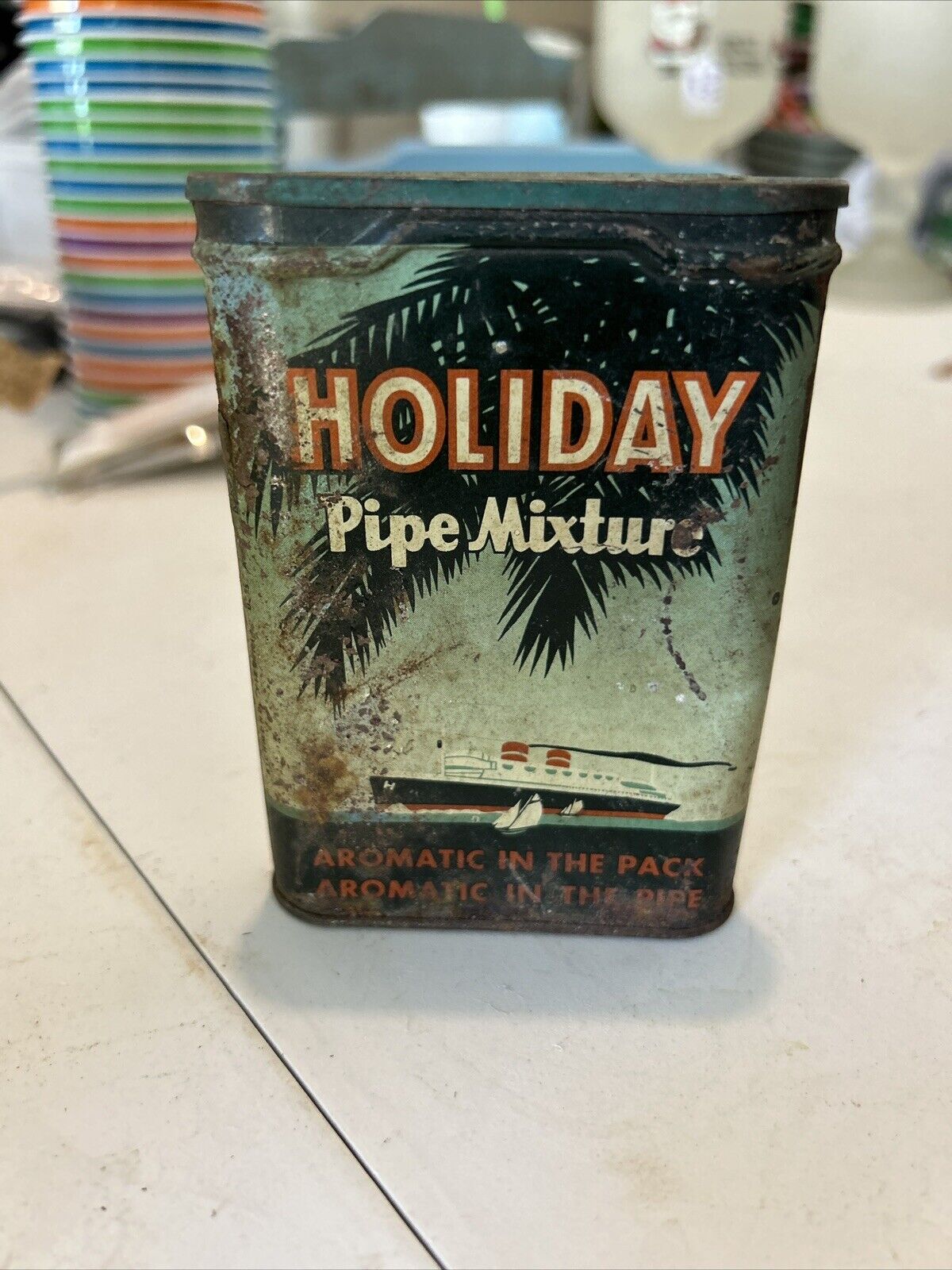 Vintage Holiday Tobacco Tin
