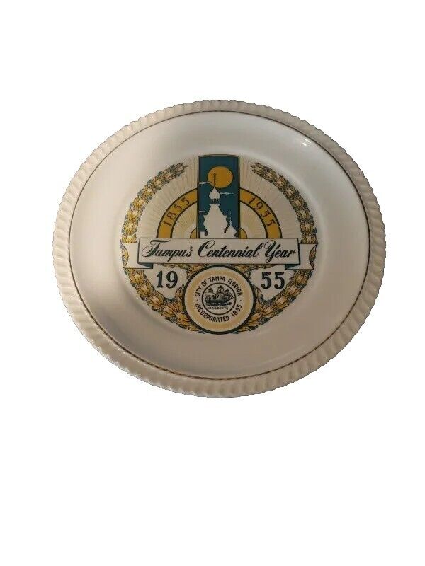 Tampa Centennial Year 1855-1955 Commemorative Plate Excellent Condition