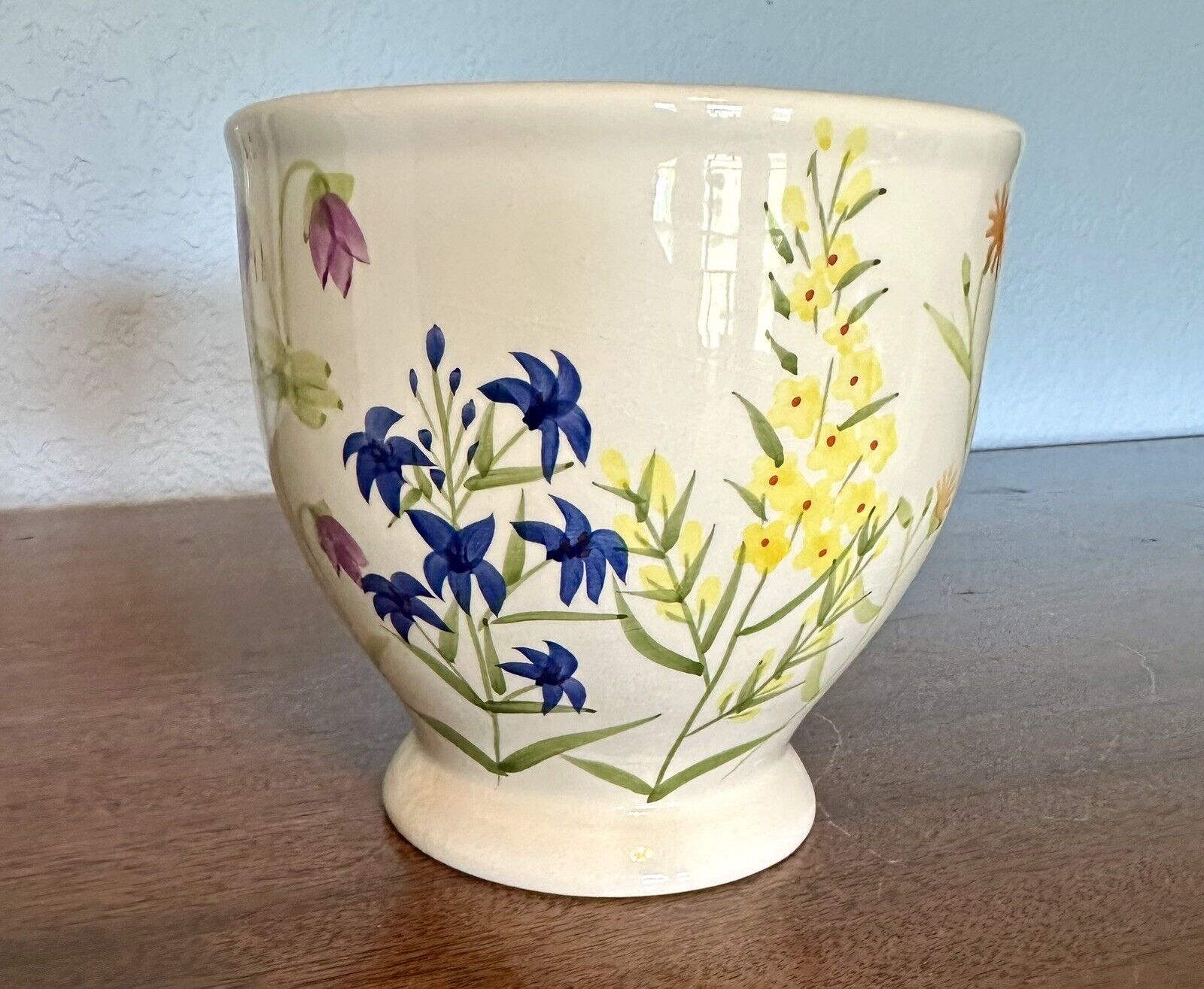 Vintage Footed Floral Planter Hand-painted 5”x5.25”
