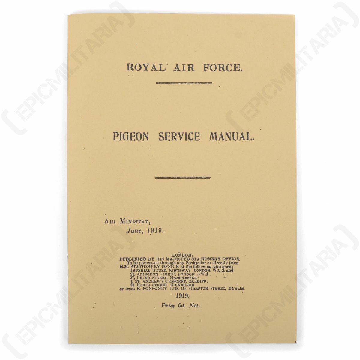 RAF Pigeon Service Manual - Booklet British Air Force Reenactment WW2 Guide Bird