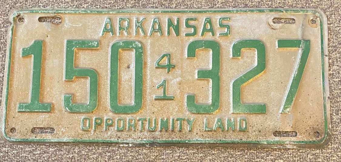 Arkansas 1941 License Plate # 150 327
