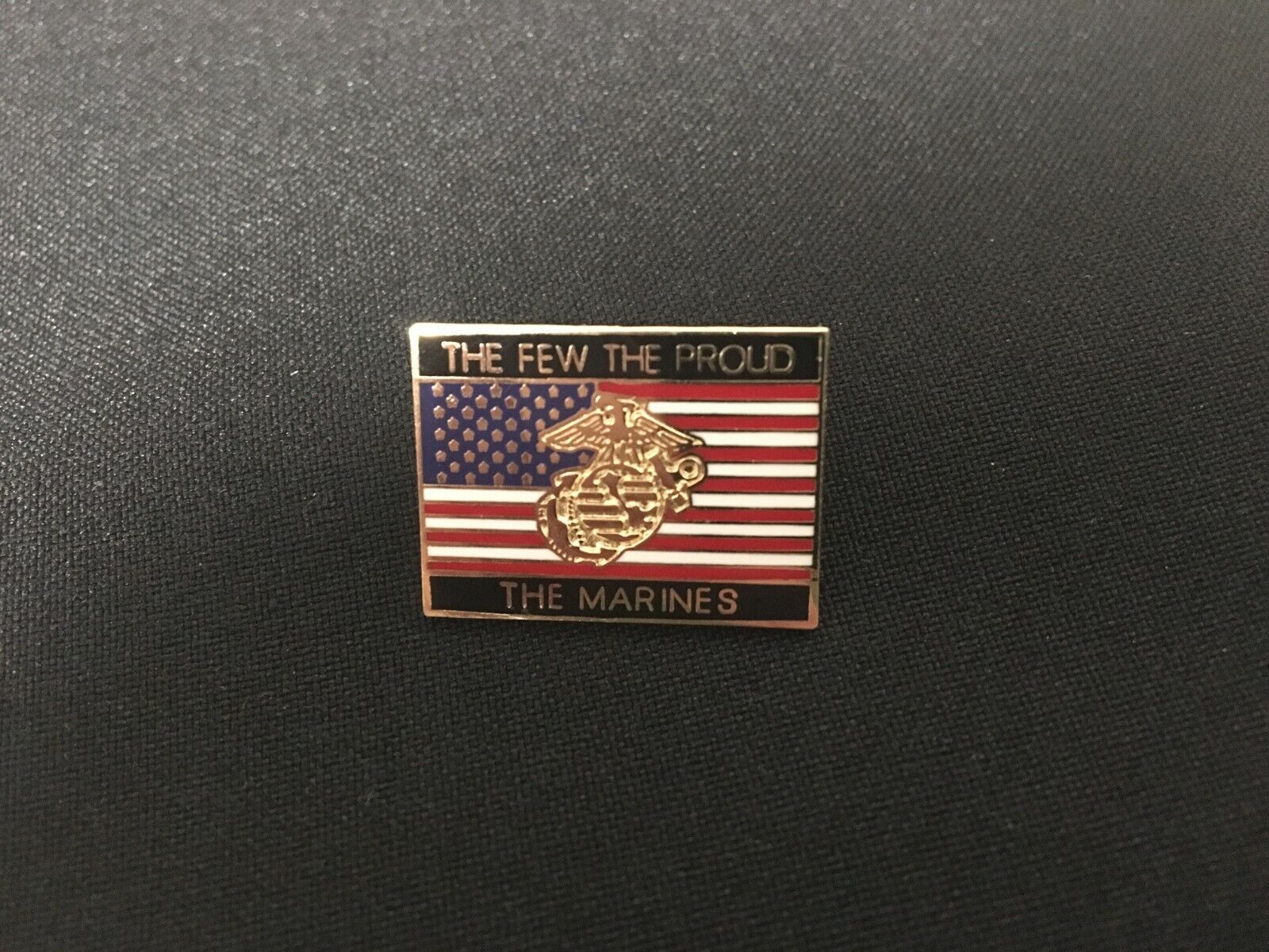 USMC THE FEW THE PROUD THE MARINES US FLAG HAT/LAPEL PIN MEASURES 1 INCH