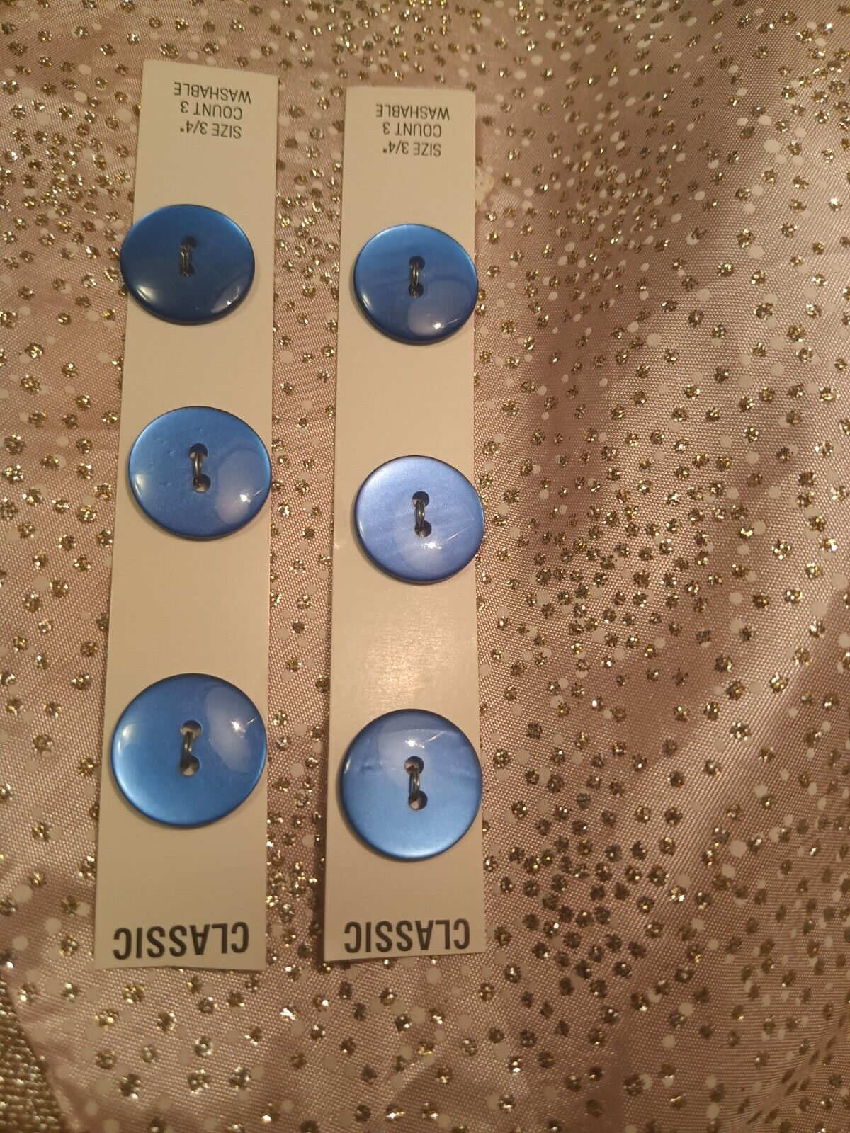 vintage blue buttons Set Of 6 (Six)