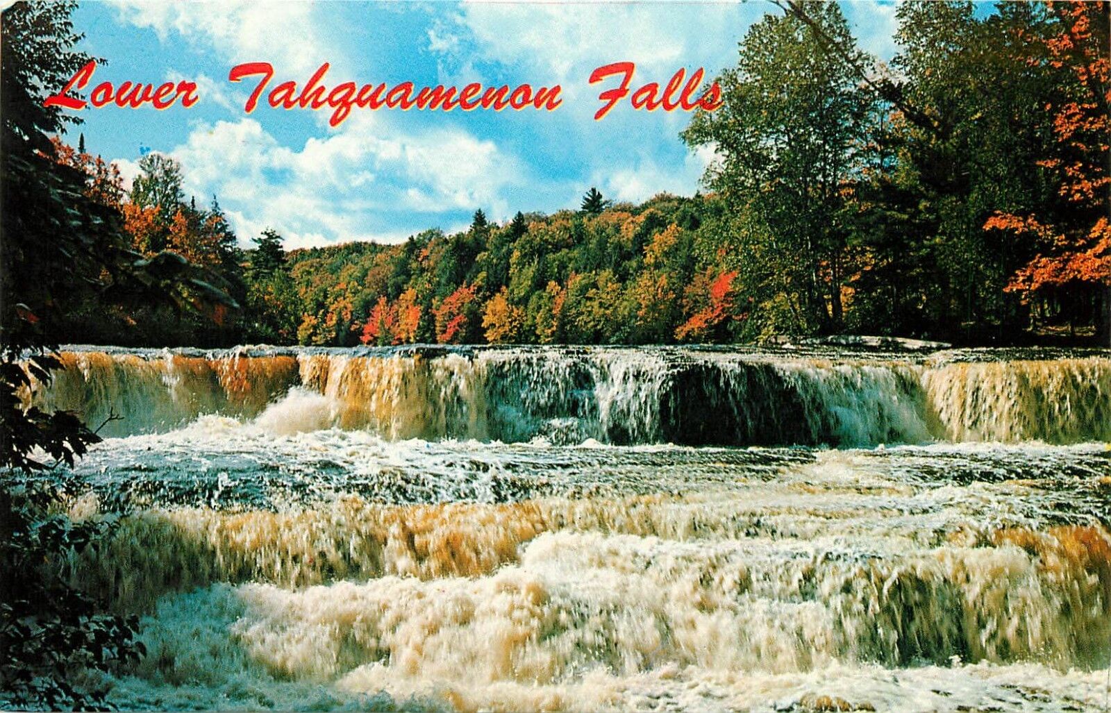 Lower Tahquamenon Falls River State Park Newberry Paradise Michigan Postcard