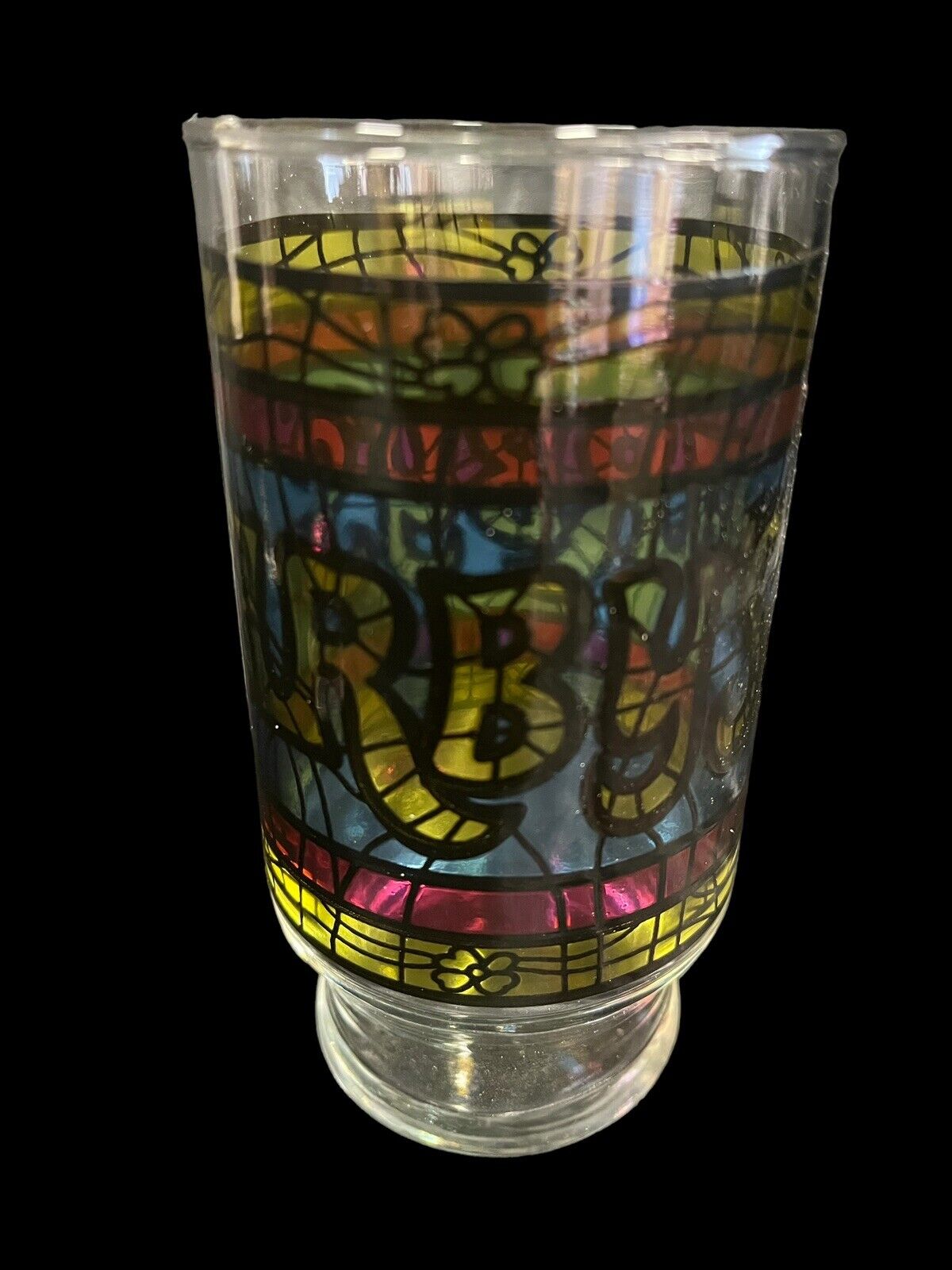 6 VTG ARBY’S COLORED STAINED GLASS TUMBLER SET