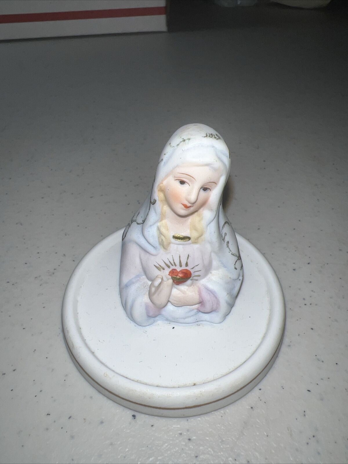 Vintage Immaculate Heart of Mary ~ Porcelain Bust/Base ~ 2.5\