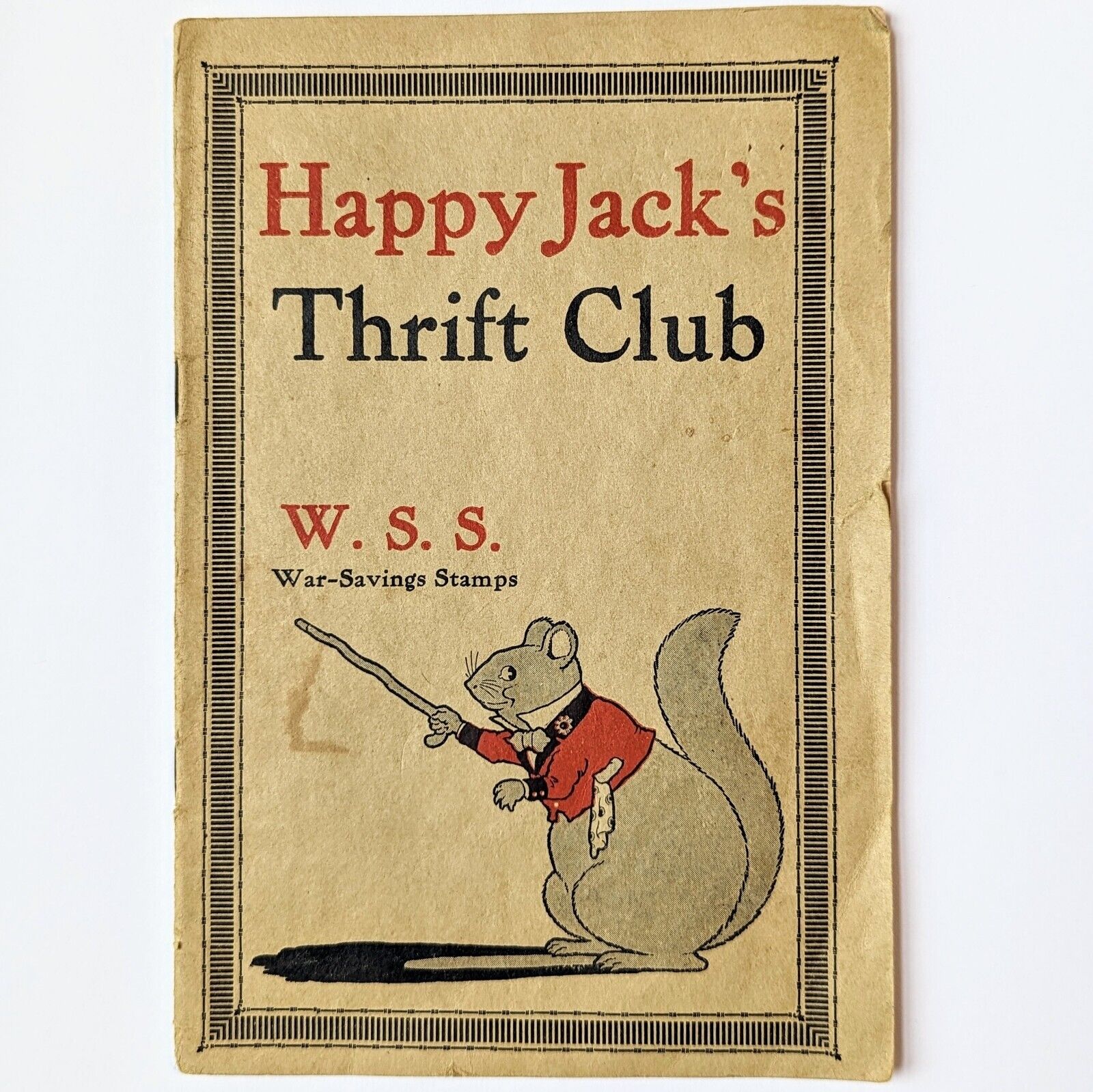 1918 WWI Happy Jacks Thrift Club War Savings Stamp Book PRISTINE COLLECTIBLE NM