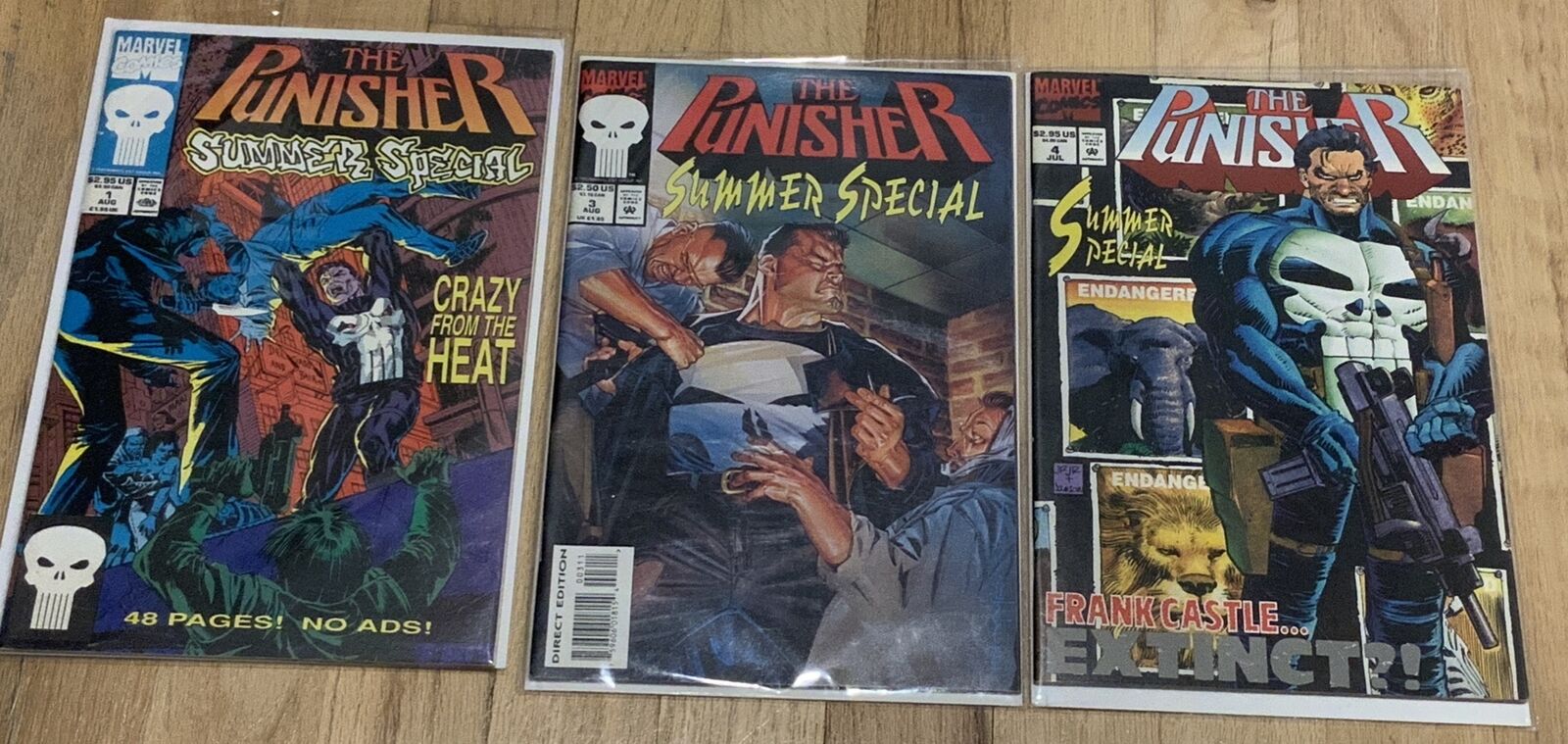 Punisher Summer Special Mixed Lot Of 3, 1991-#1, 1993-#3, 1994-#4, VF/NM