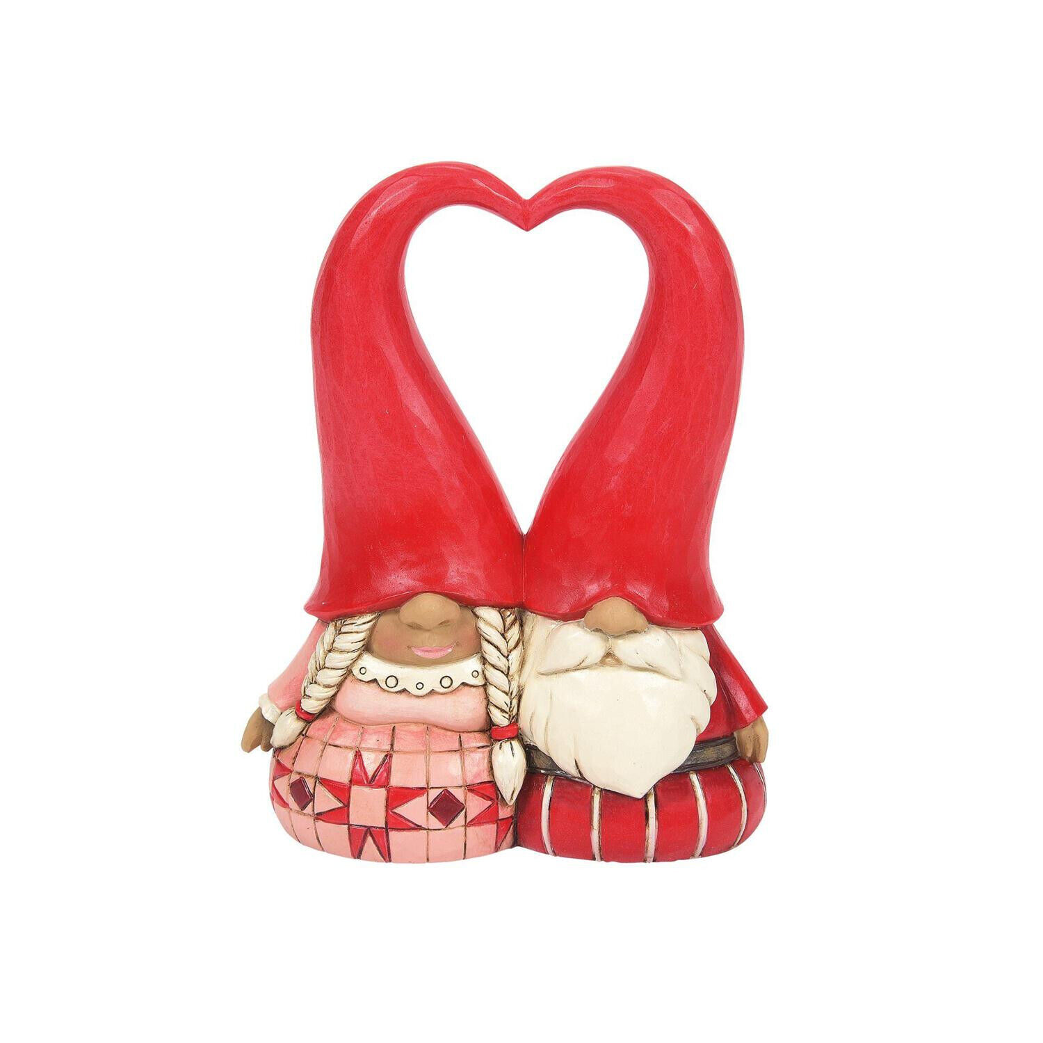 Jim Shore Love Gnome Couple W/Heart Hat Figurine 4 Inch