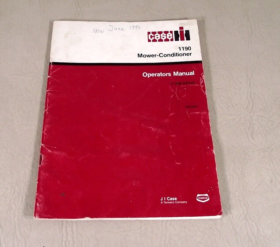 Case 1190 Mower-Conditioner Operator\'s Manual 7 & 9 Foot 1096759R4