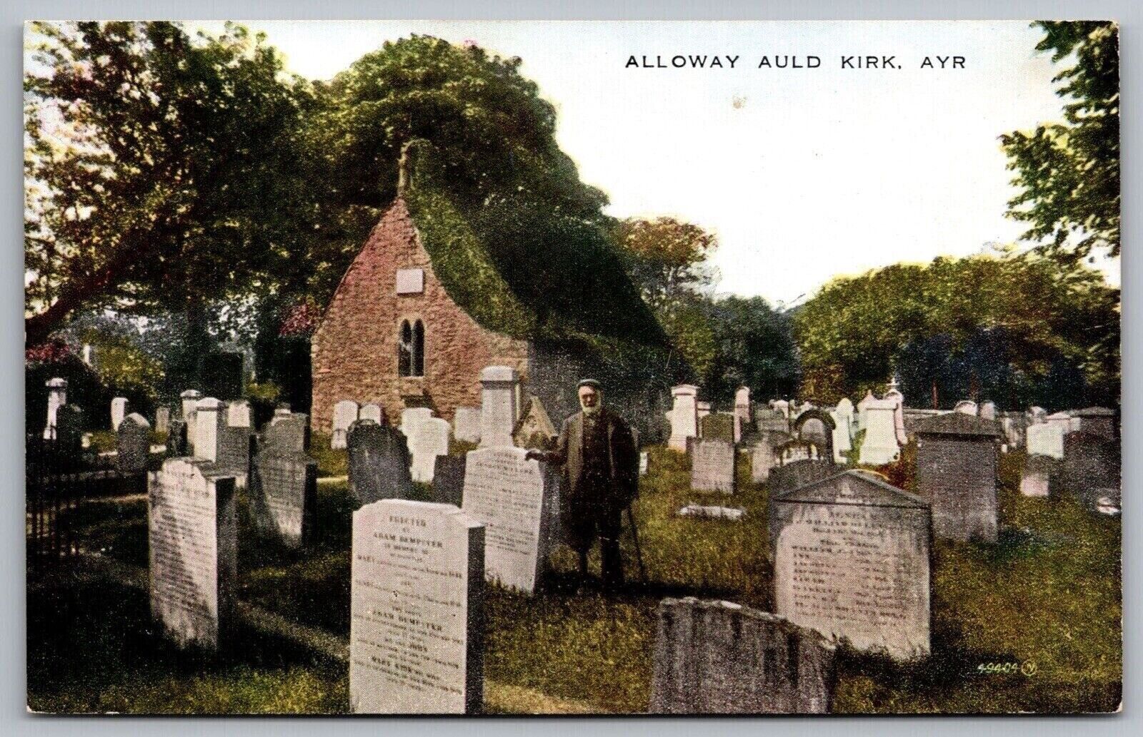 Alloqay Auld Kirk Ayr Scotland United Kingdom Cemetery Vintage UNP Postcard