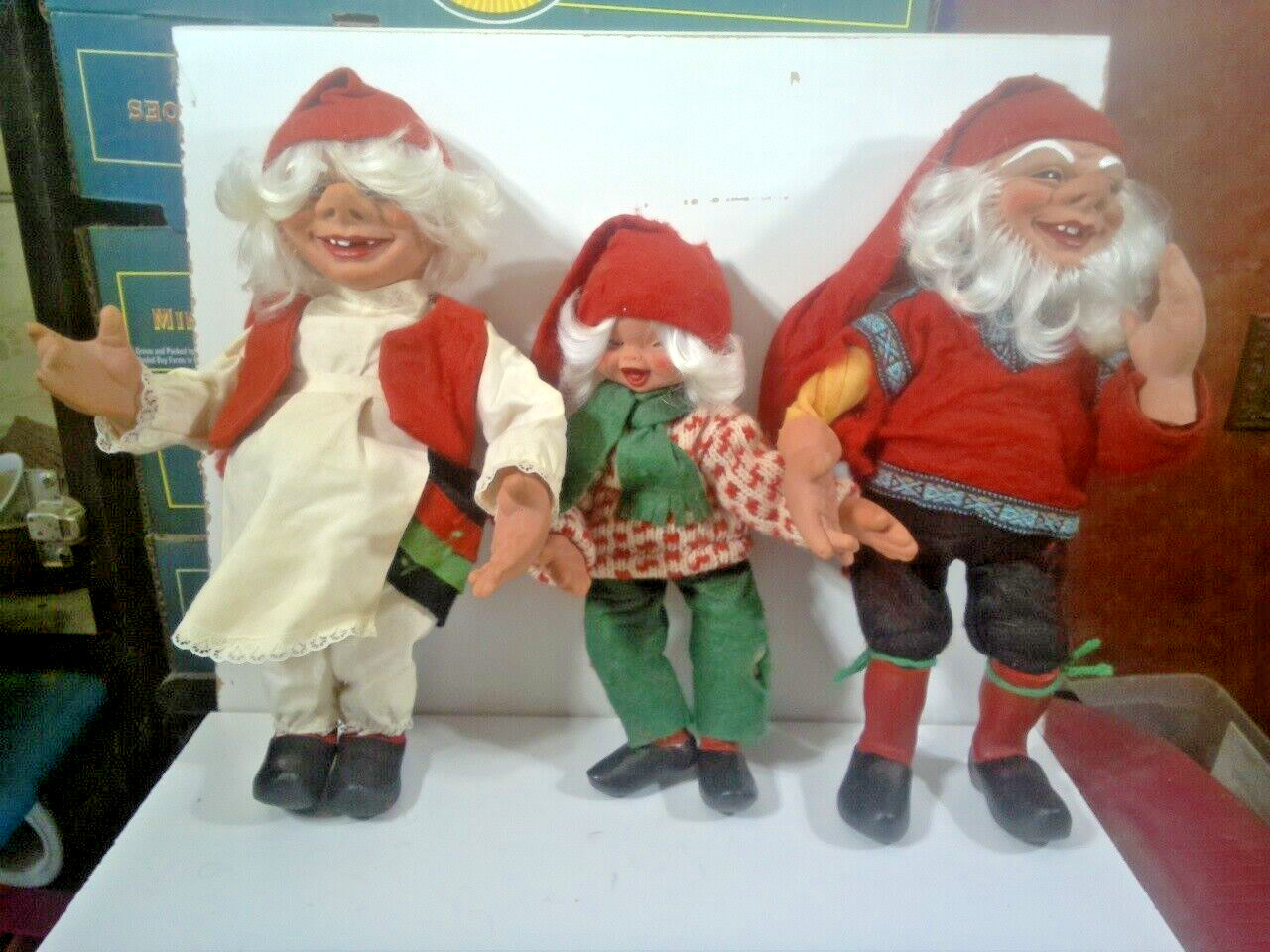 Arne Hasle Family Christmas Elves Gnomes Mid Century Vintage Poseable Norwegian