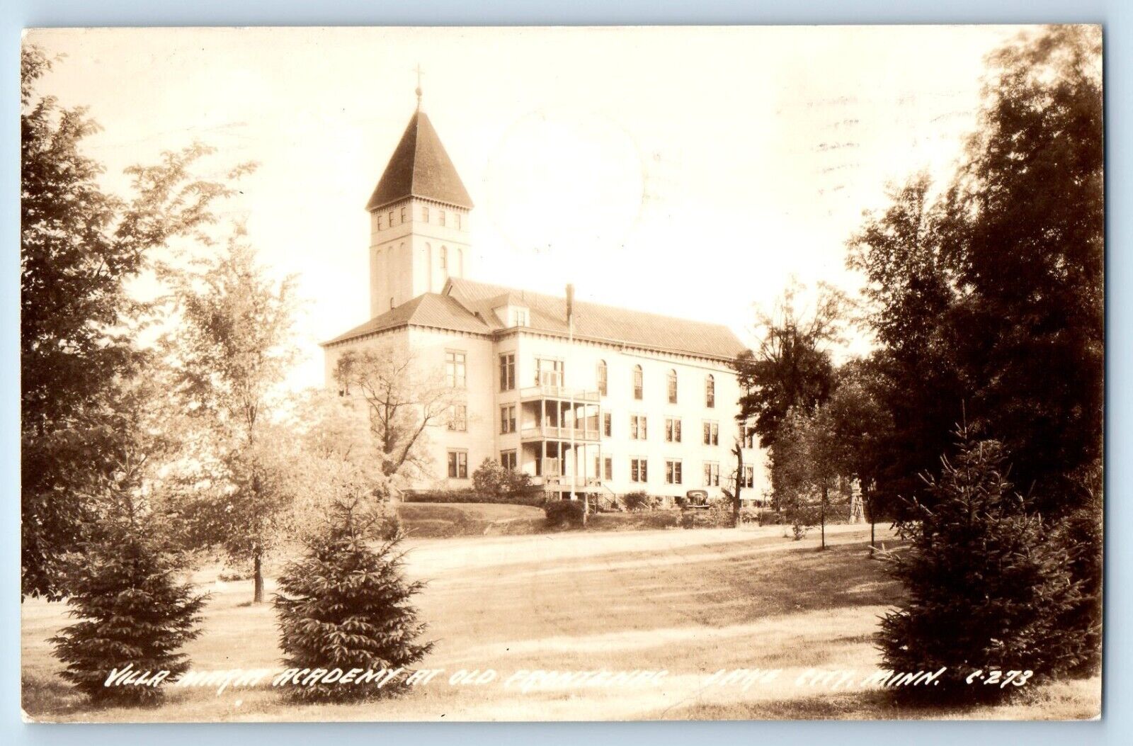 Lake City MN Postcard RPPC Photo Villa Maria Academy At Old Frontenac 1942