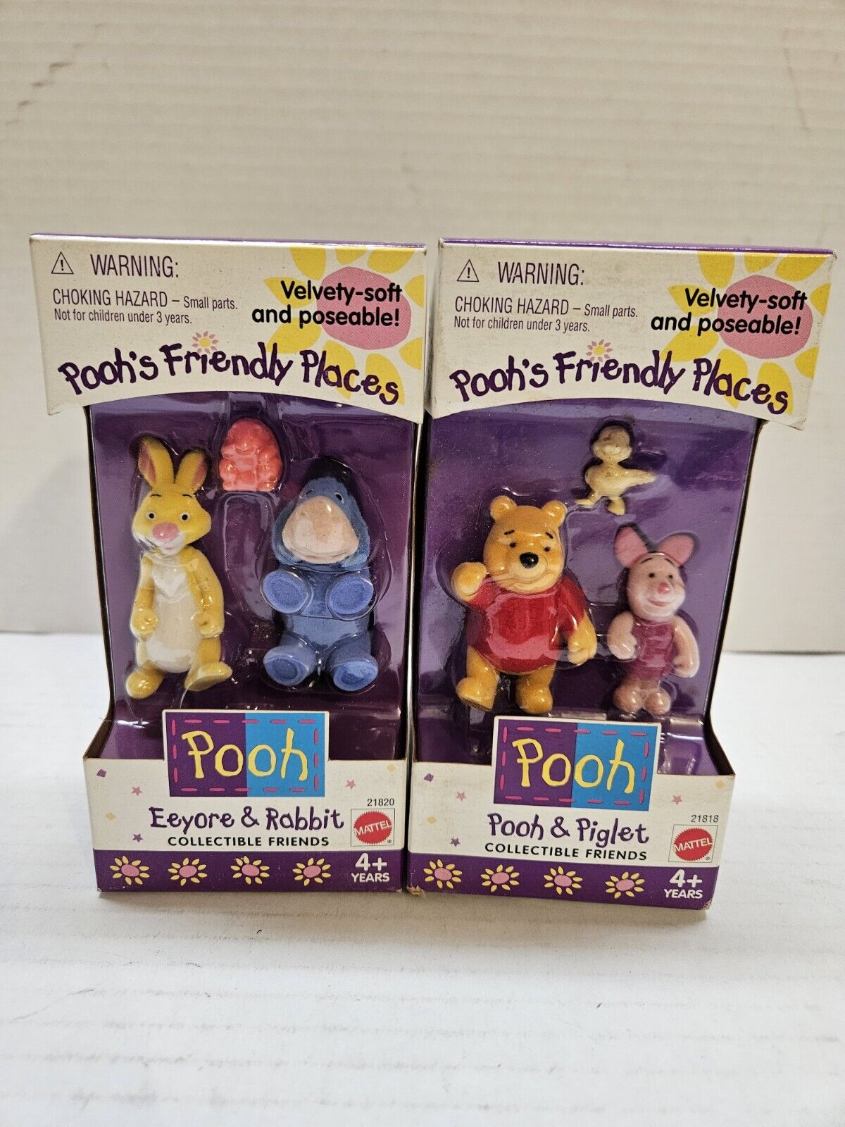 Pooh\'s Friendly Places Set Of 2 Eeyore & Rabbit And Pooh & Piglet Velvety Soft