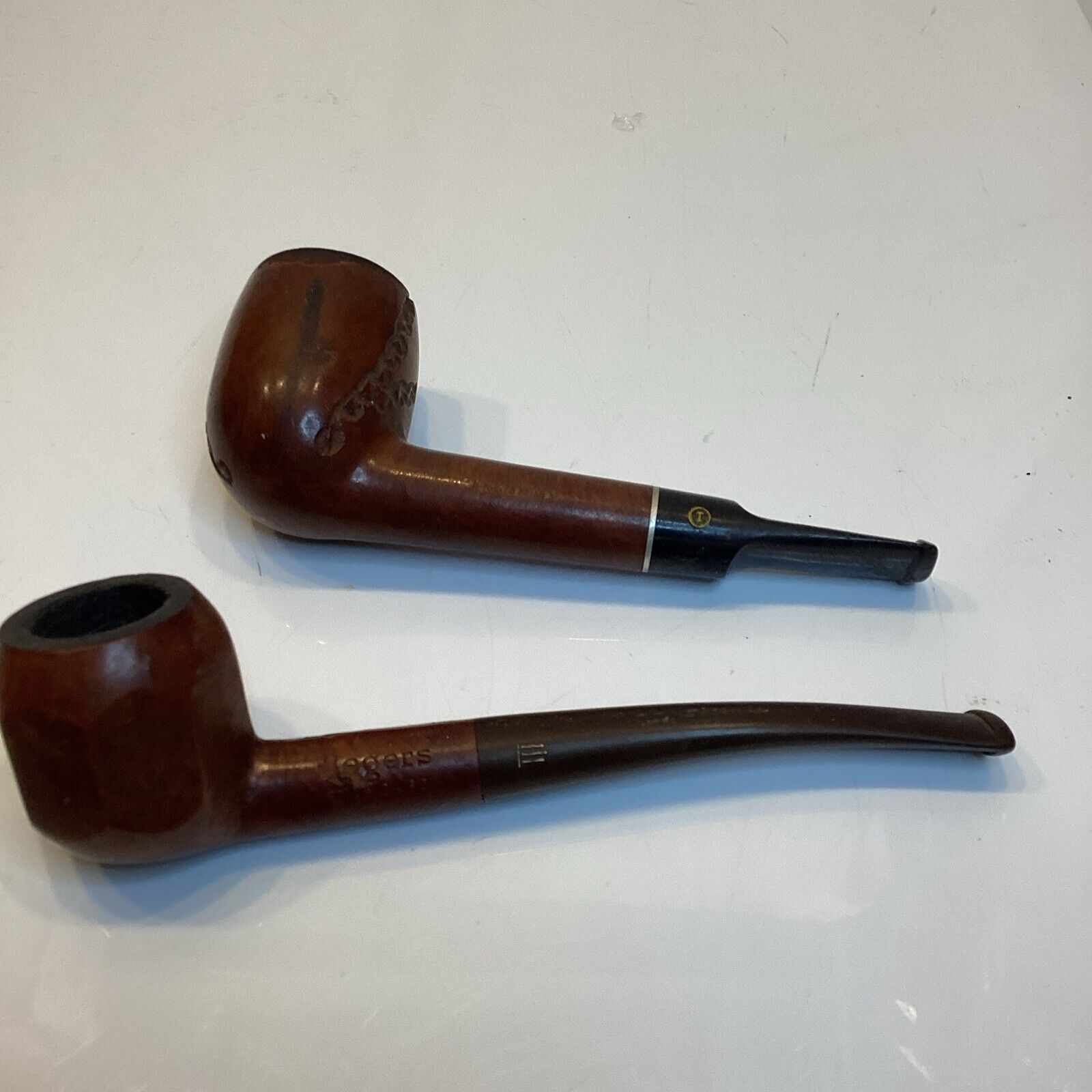Vintage Lot Of 2 Pipes Flat Straight 