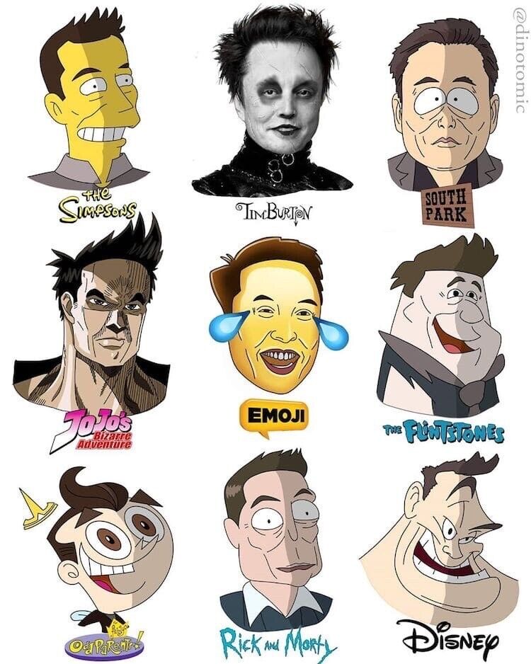 Elon Musk sticker set ~ cartoon movie Tim Burton Inspired stickers Collectible