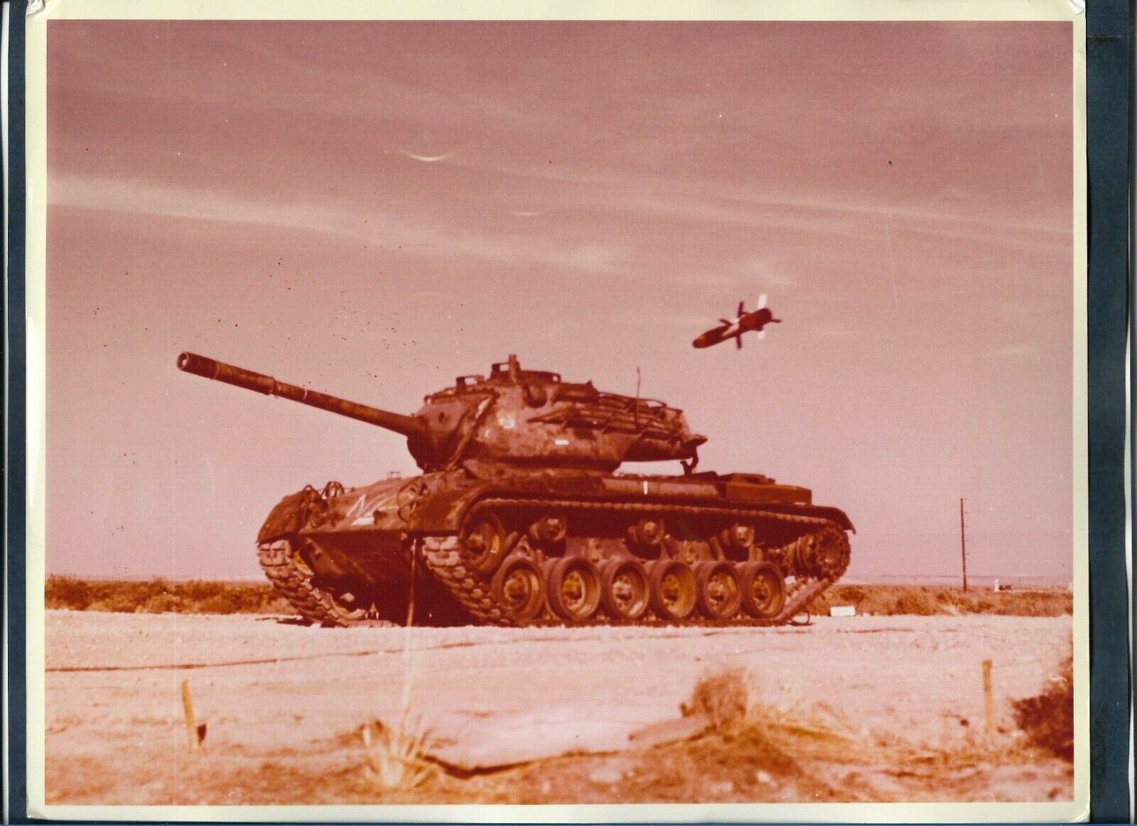 M712 COPPERHEAD CANNON-LAUNCHED GUIDED PROJECTILE  ABOUT TO HIT 1970s Photo Y 83