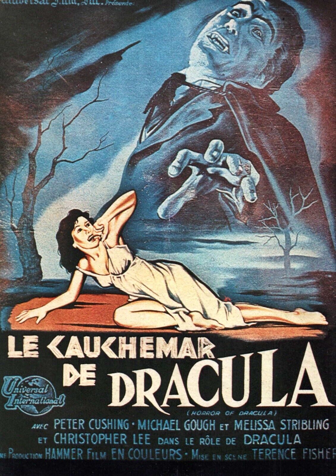 Dracula 1958 Horror Movie Foreign Postcard Le Cauchemar de Dracula