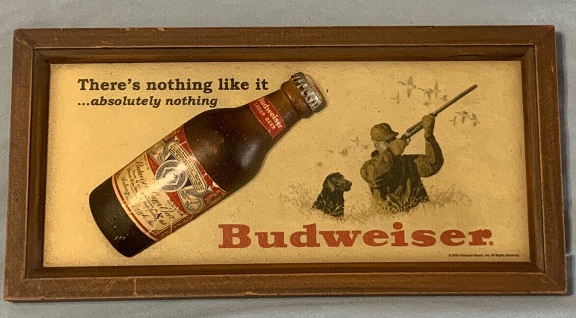 Rare Vintage Budweiser 3d Advertising Sign Wood Bird Hunting